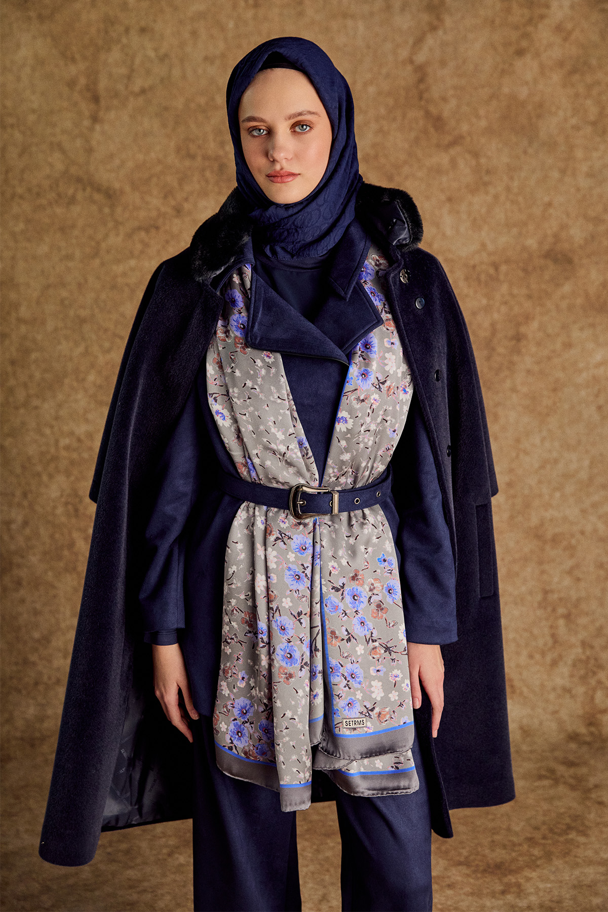 Seyyar Suni Kürklü Büyük Beden Kaban