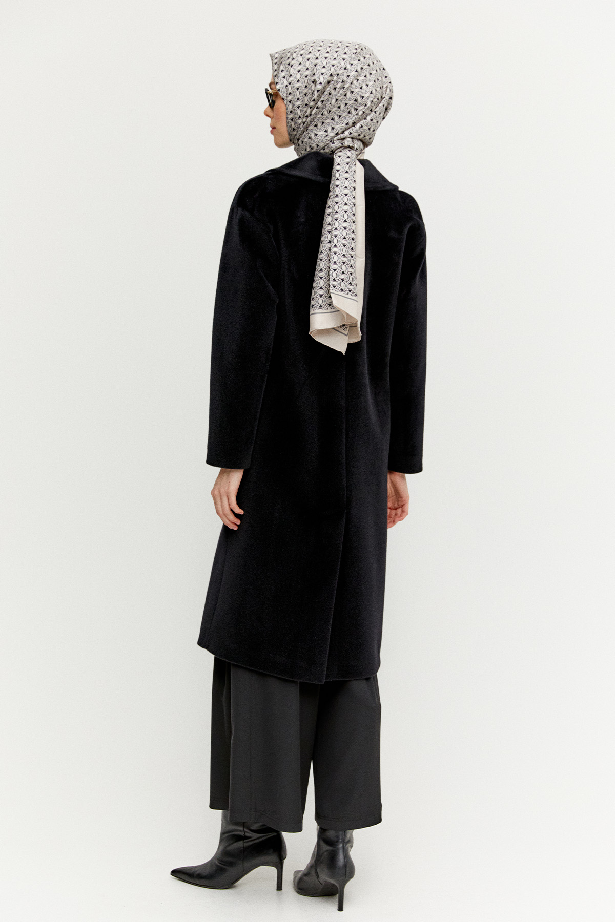 Melanjlı Fileto Cepli Kaban, Tesettür Giyim