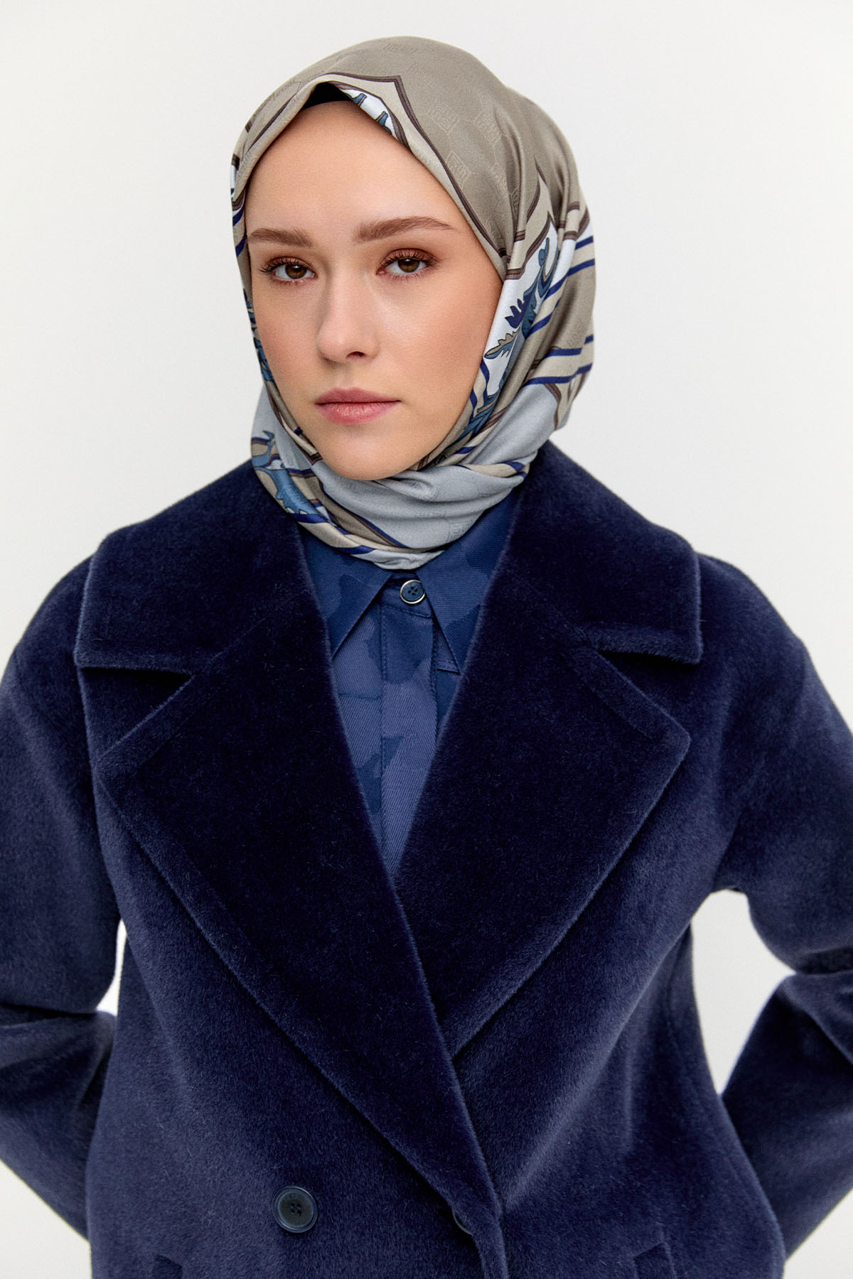 Melanjlı Fileto Cepli Kaban, Tesettür Giyim