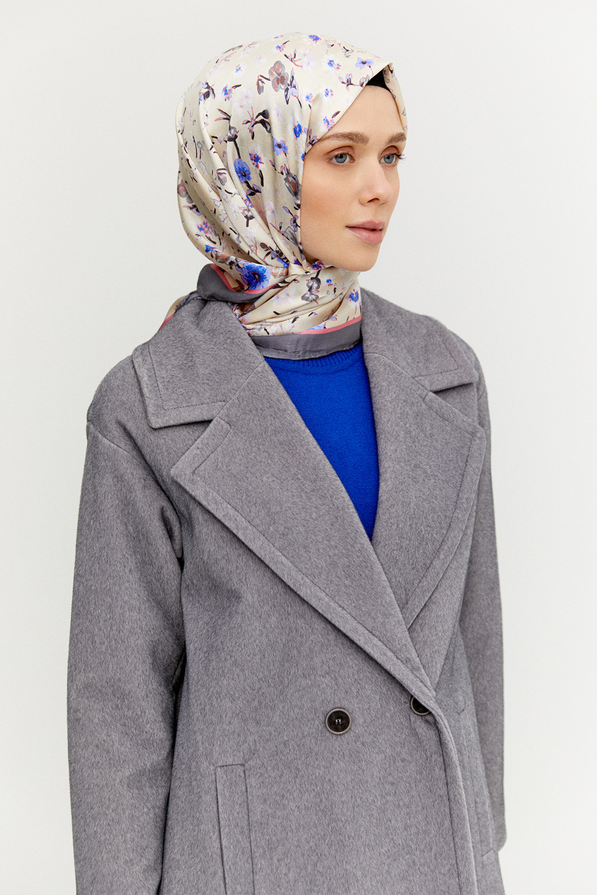 Melanjlı Fileto Cepli Kaban, Tesettür Giyim