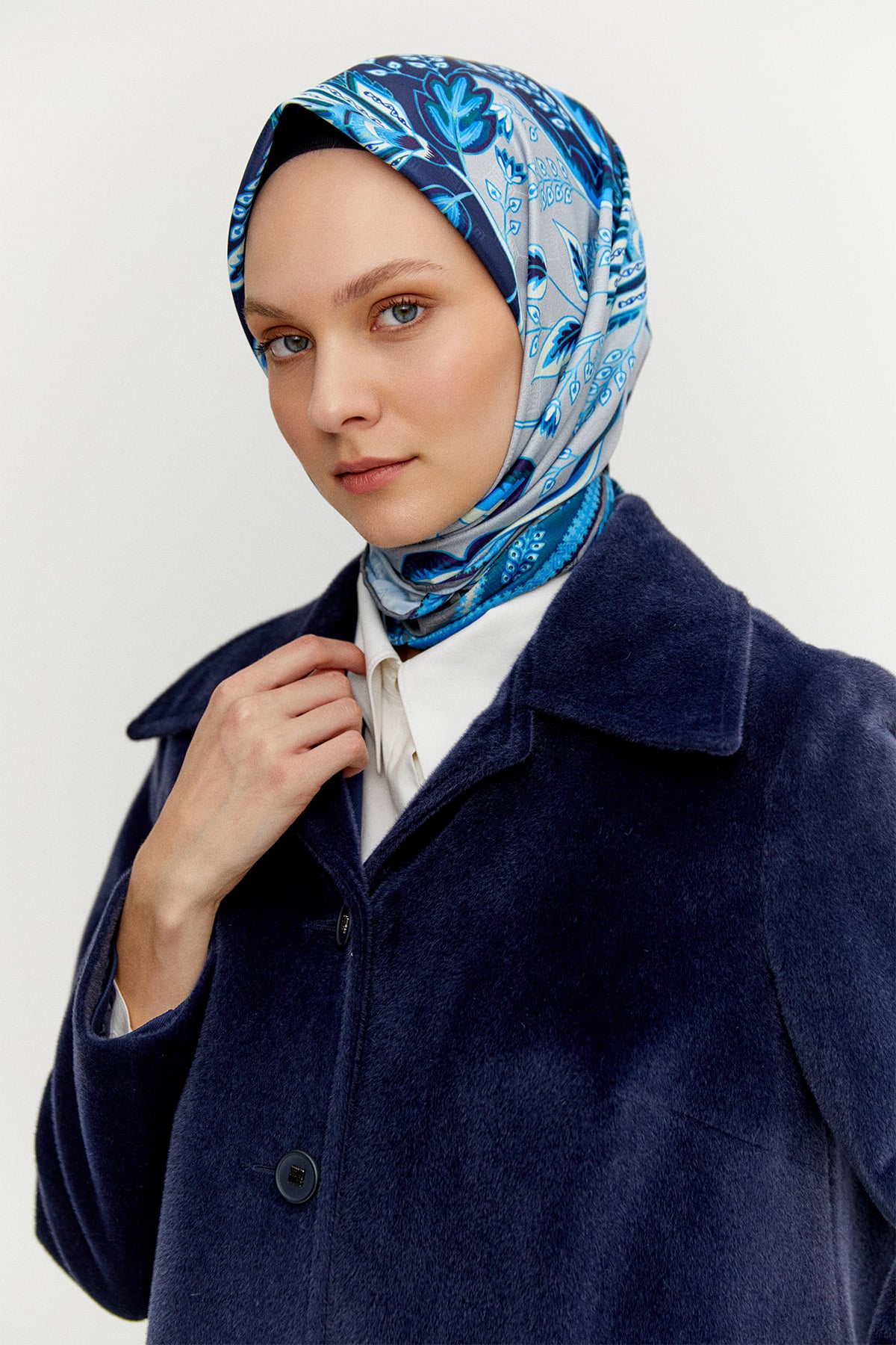 Melanjlı Kaşe Kaban Büyük Beden, Tesettür Giyim