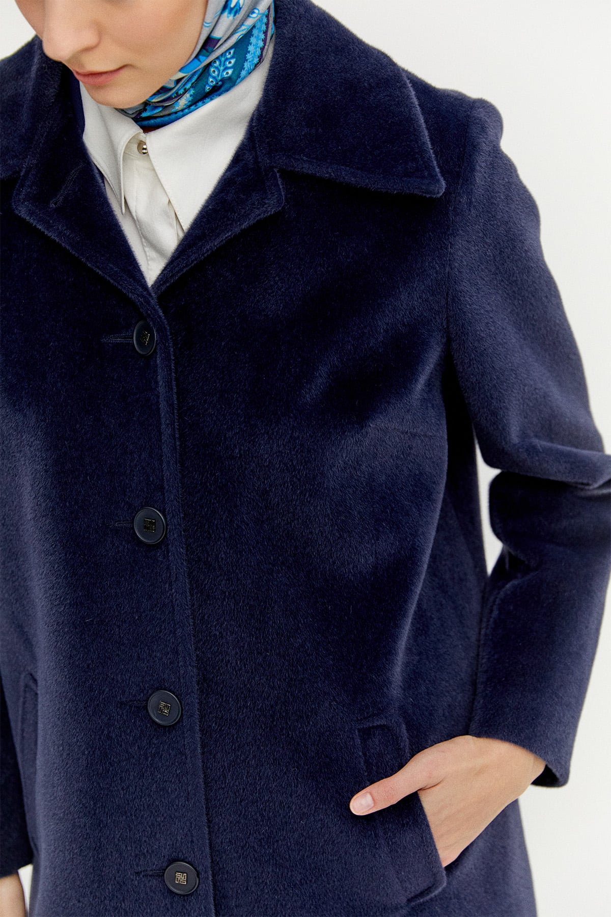 Melanjlı Kaşe Kaban Büyük Beden, Tesettür Giyim