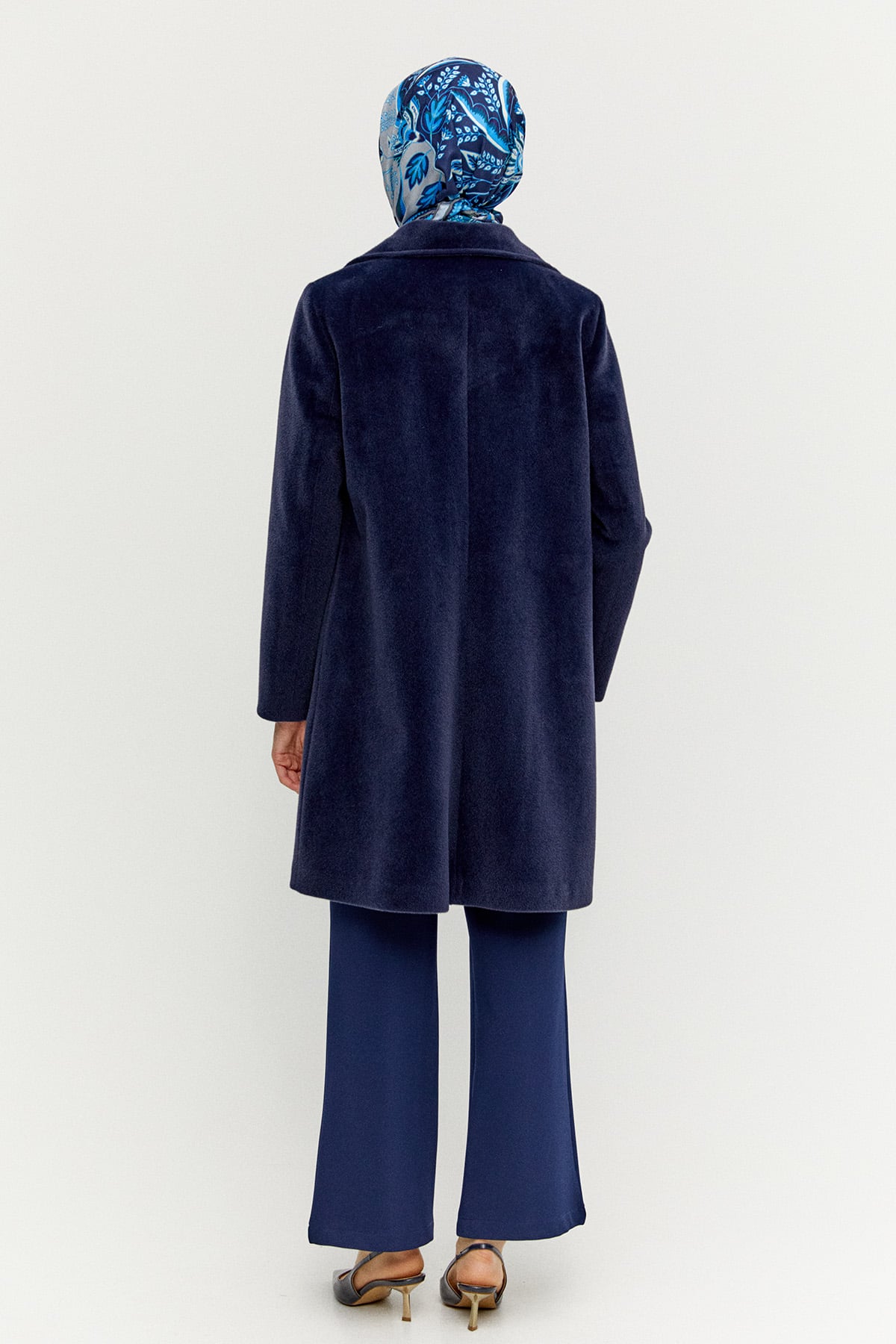 Melanjlı Kaşe Kaban Büyük Beden, Tesettür Giyim