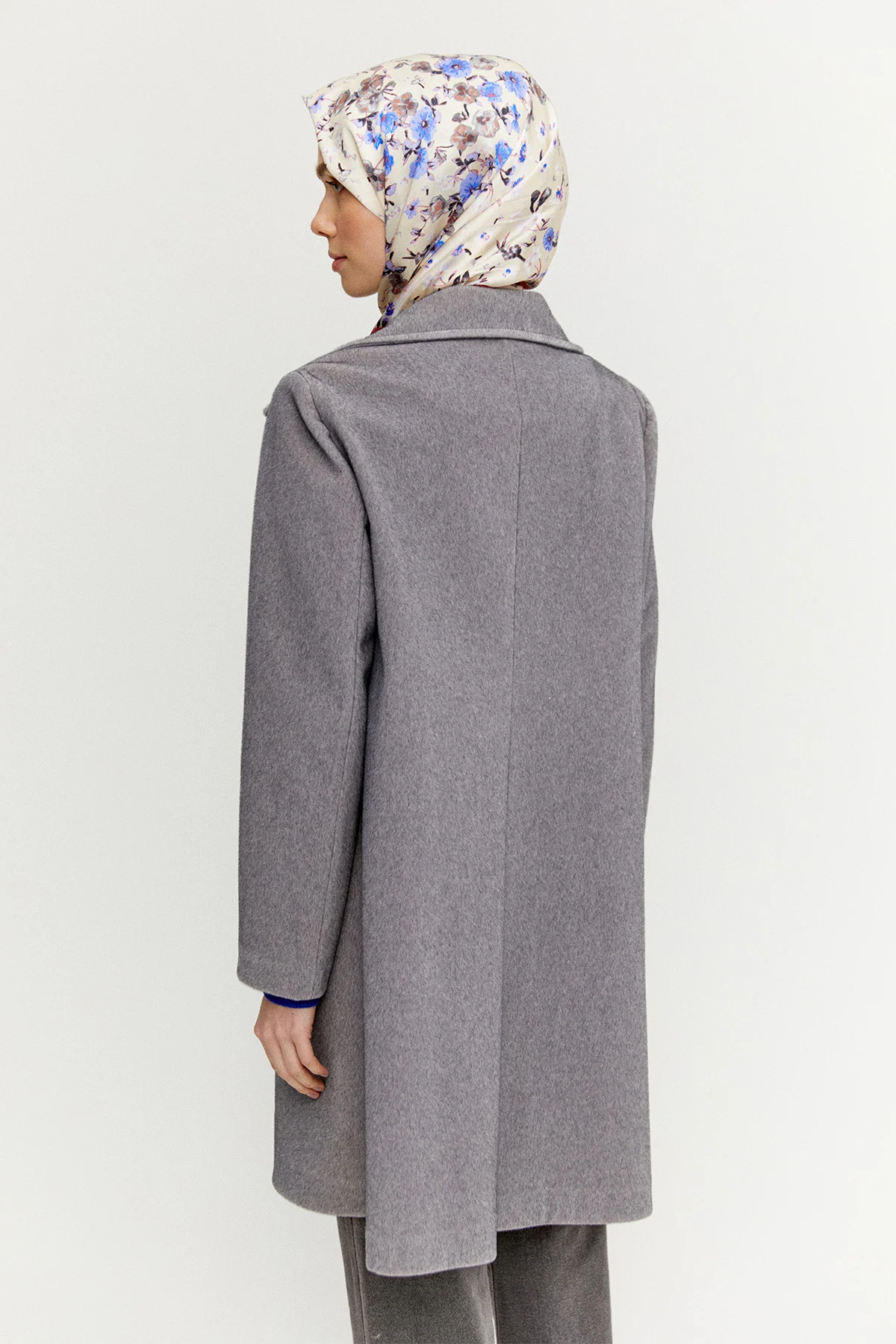 Melanjlı Kaşe Kaban Büyük Beden, Tesettür Giyim