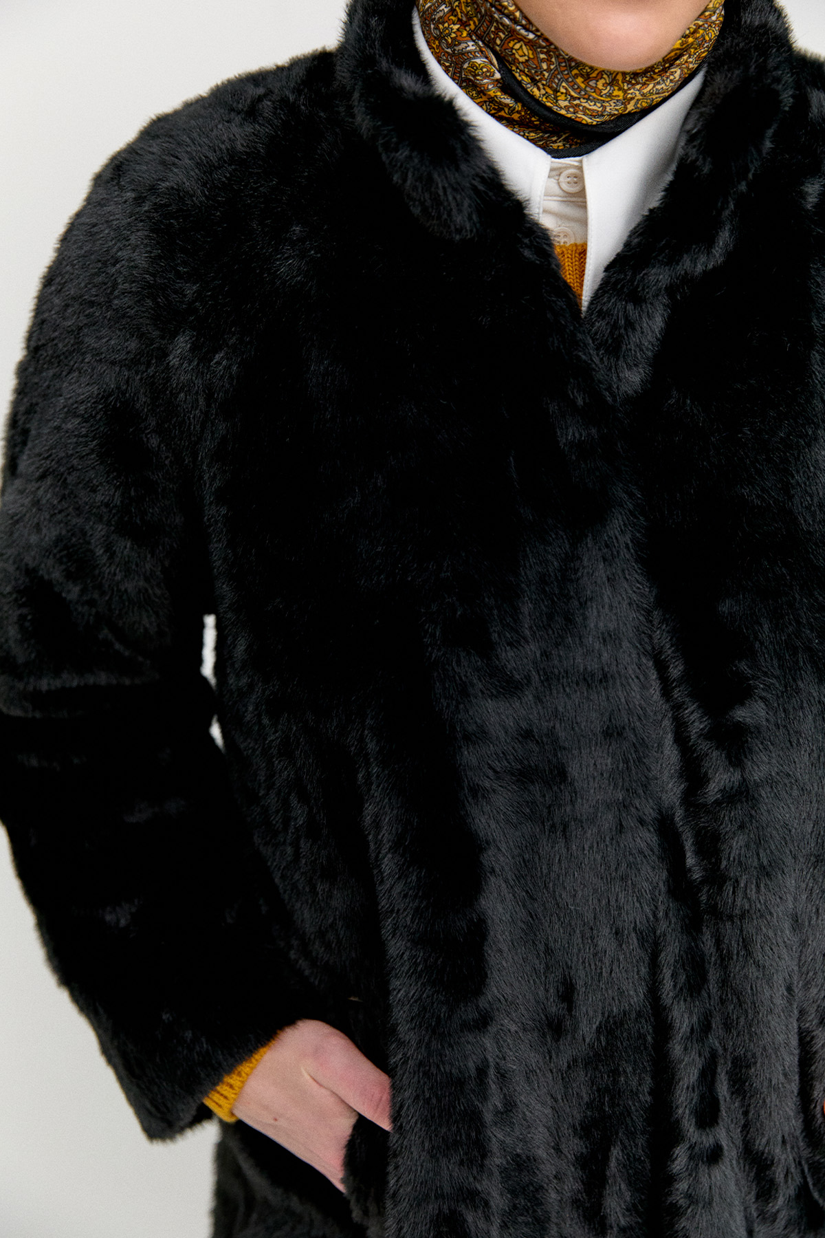 Suni Kürk Çift Cepli Kaban, Tesettür Giyim