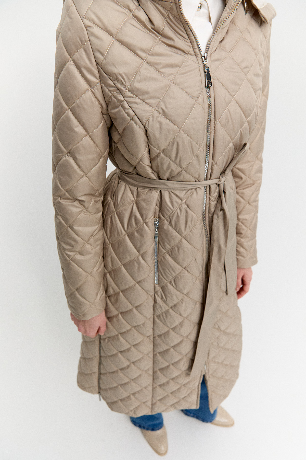 Kapüşonlu Kapitone Kaban, Tesettür Giyim