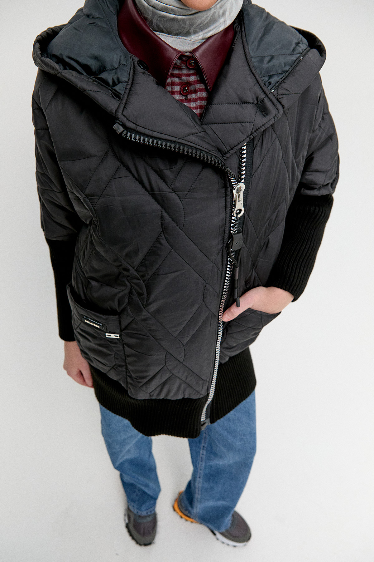 Kapüşonlu Sportif Kapitone Kaban, Tesettür Giyim