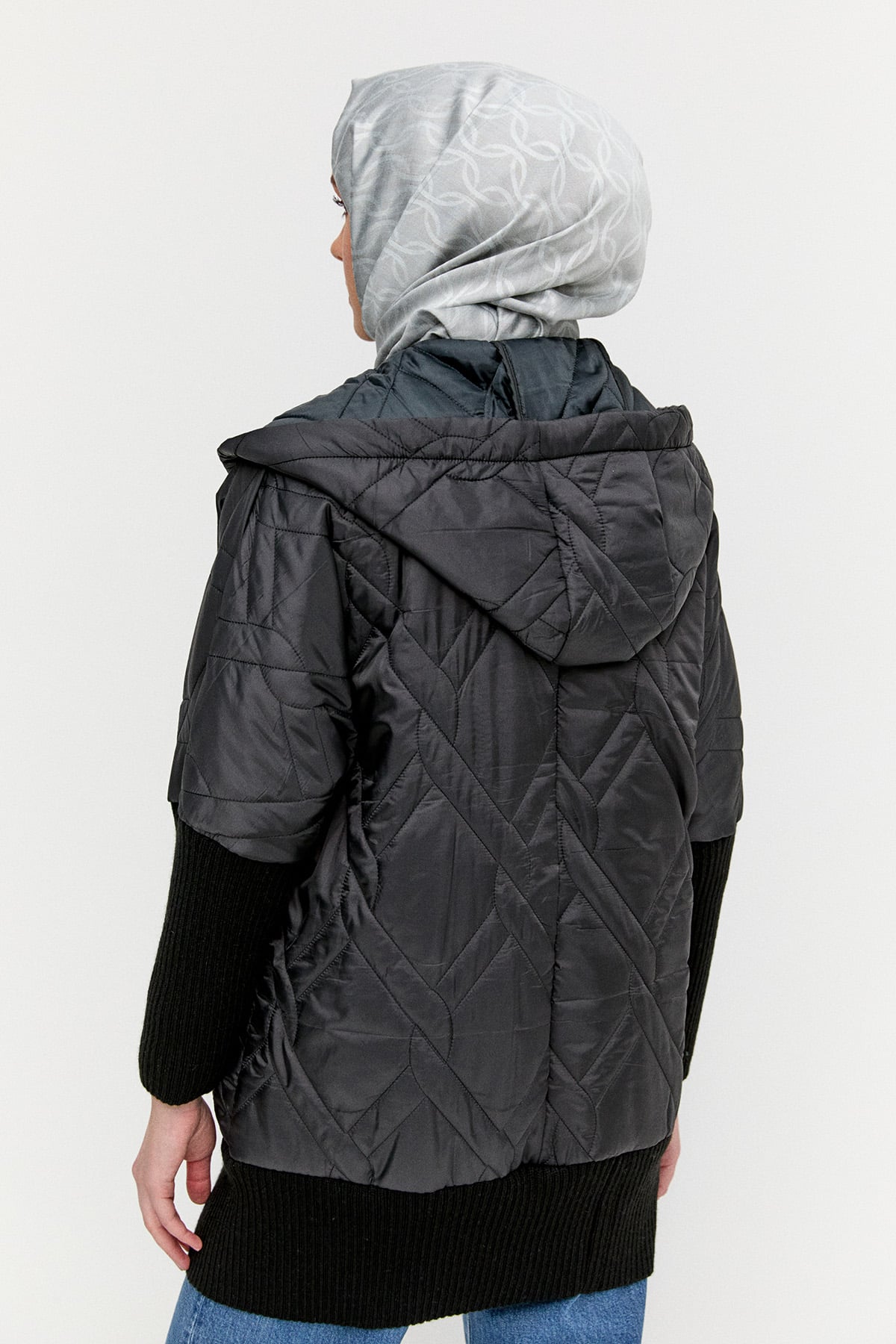 Kapüşonlu Sportif Kapitone Kaban, Tesettür Giyim