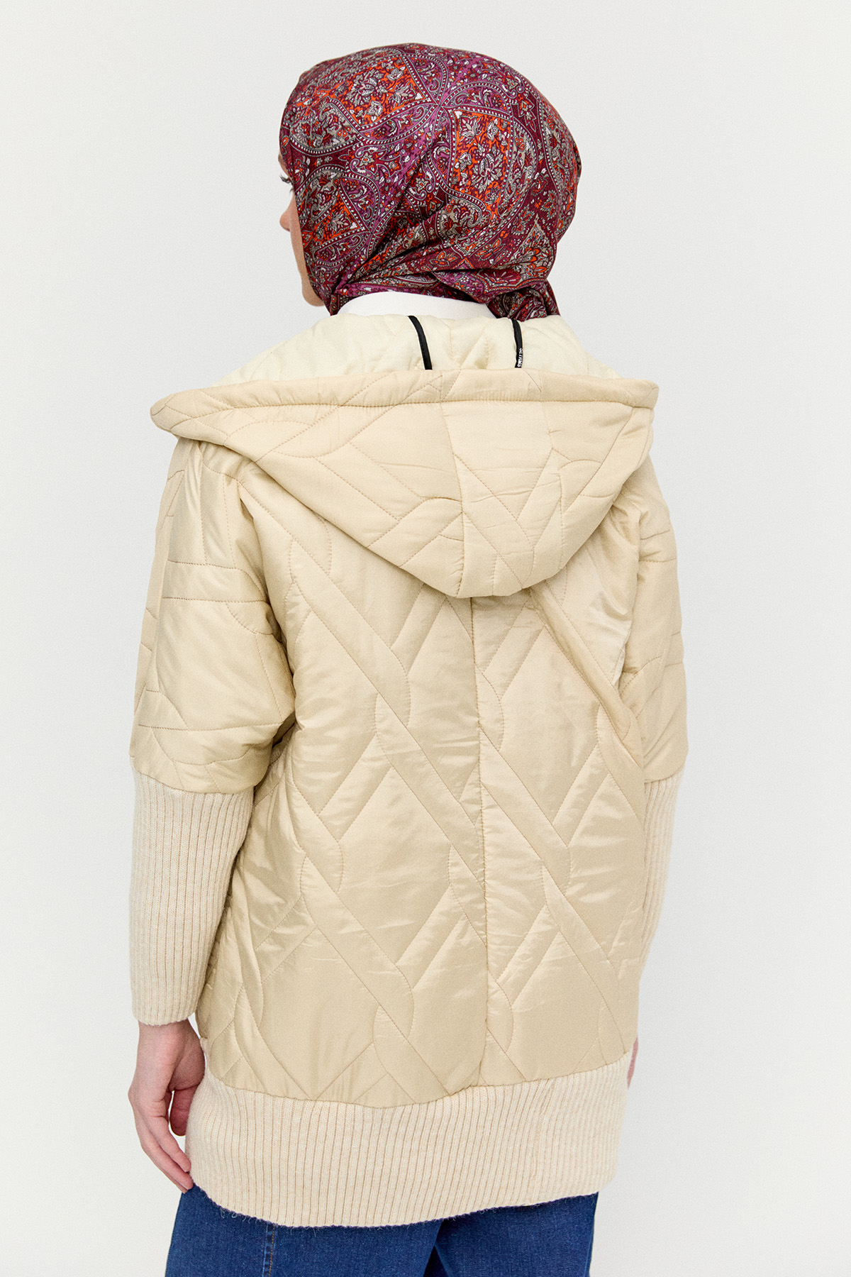 Kapüşonlu Sportif Kapitone Kaban, Tesettür Giyim