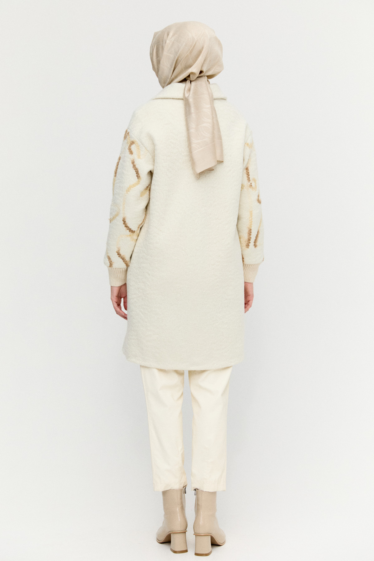 Ribanalı Fermuarlı Kaban, Tesettür Giyim