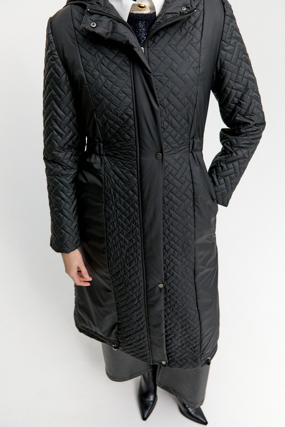 Kapüşonlu Kapitone Kaban, Tesettür Giyim