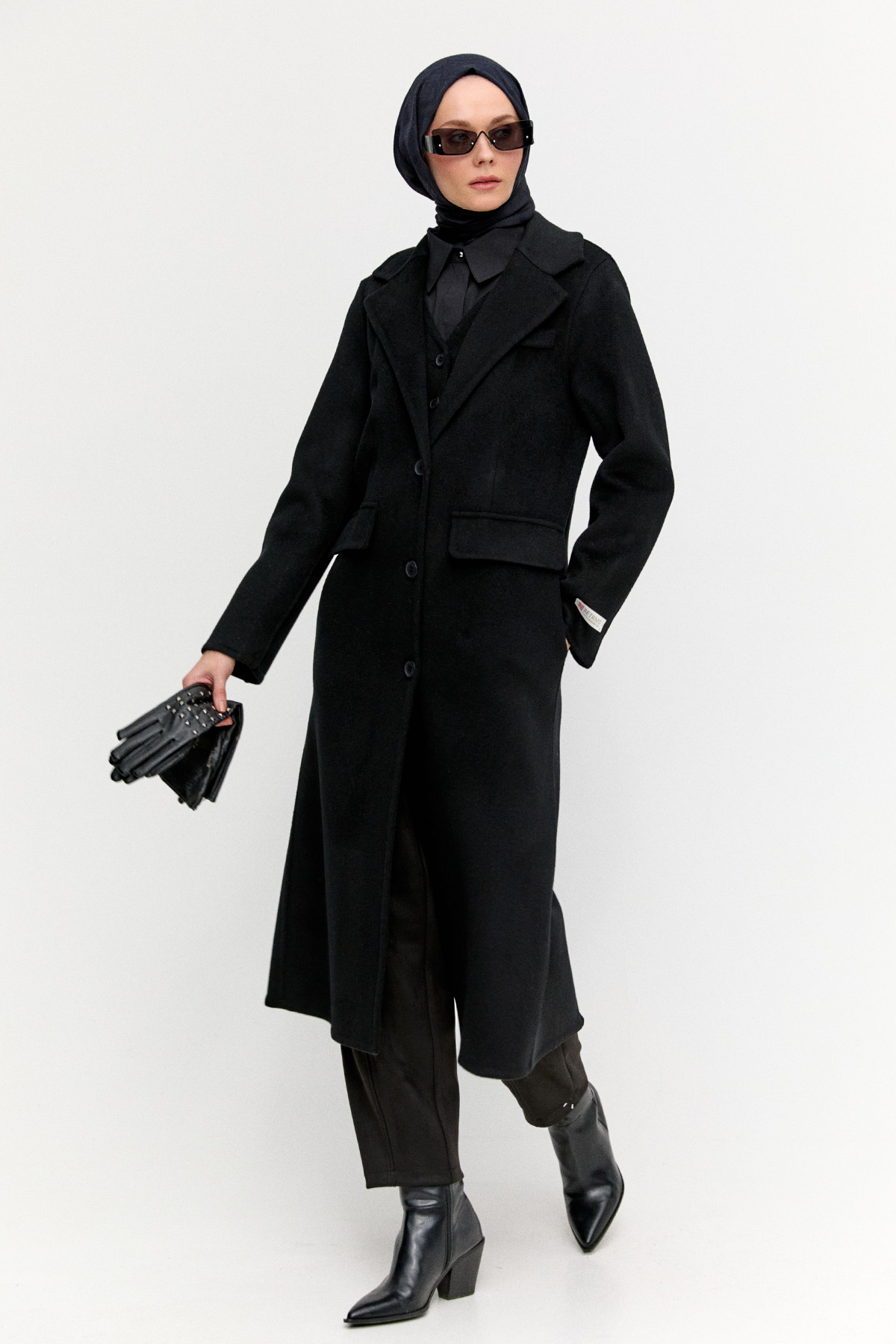 Yelekli Yün Premium Kaban, Tesettür Giyim