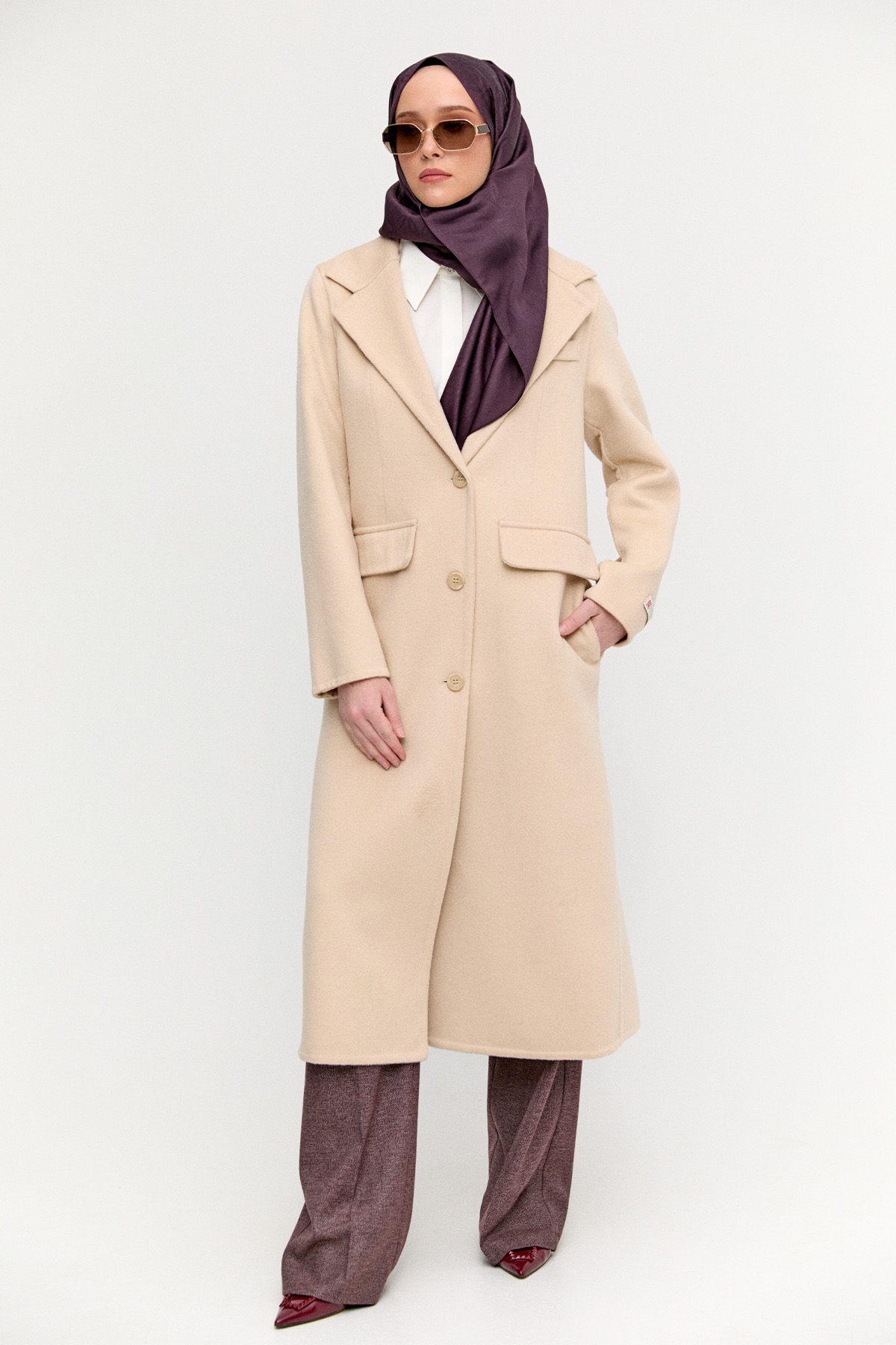 Yelekli Yün Premium Kaban, Tesettür Giyim