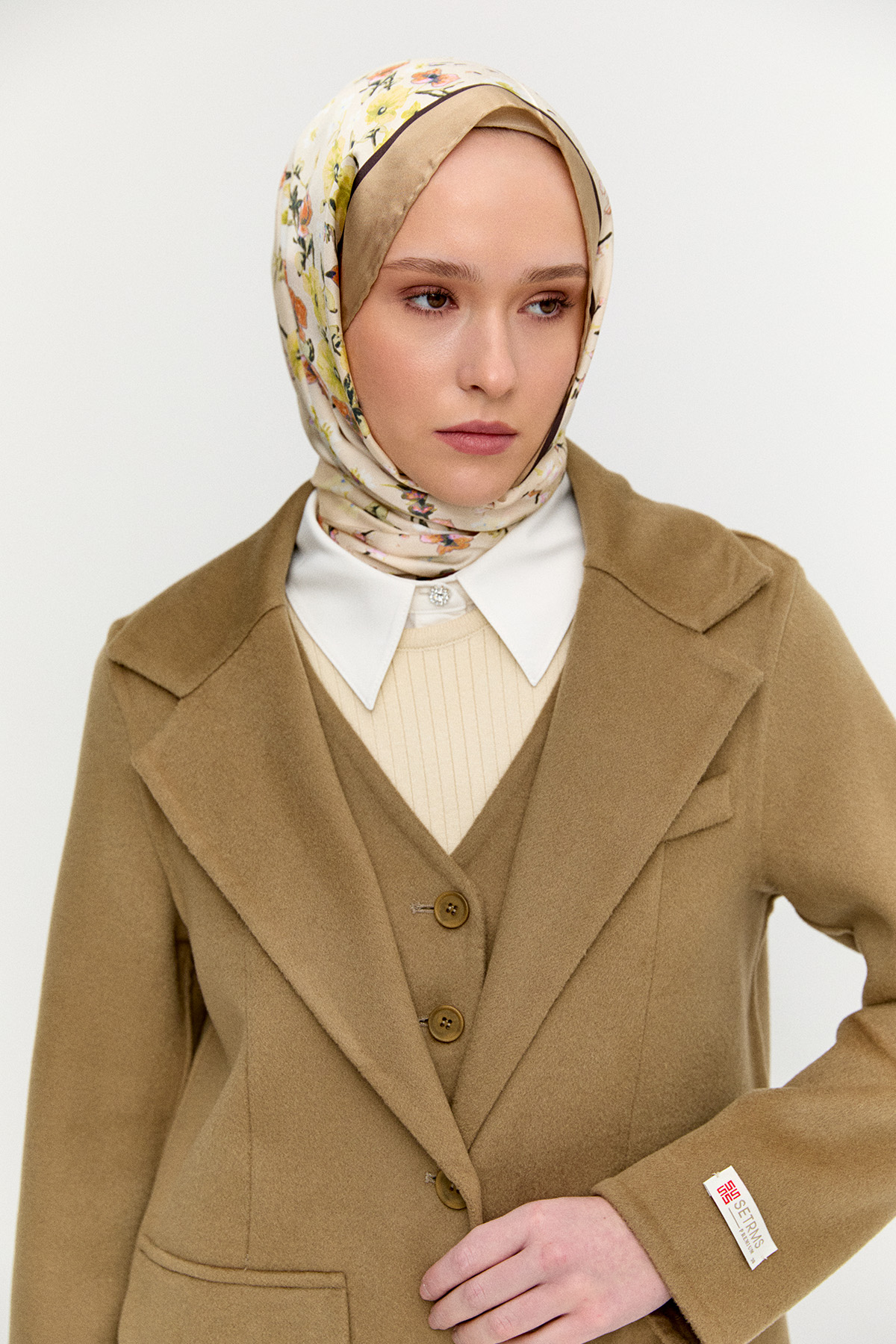 Yelekli Yün Premium Kaban, Tesettür Giyim