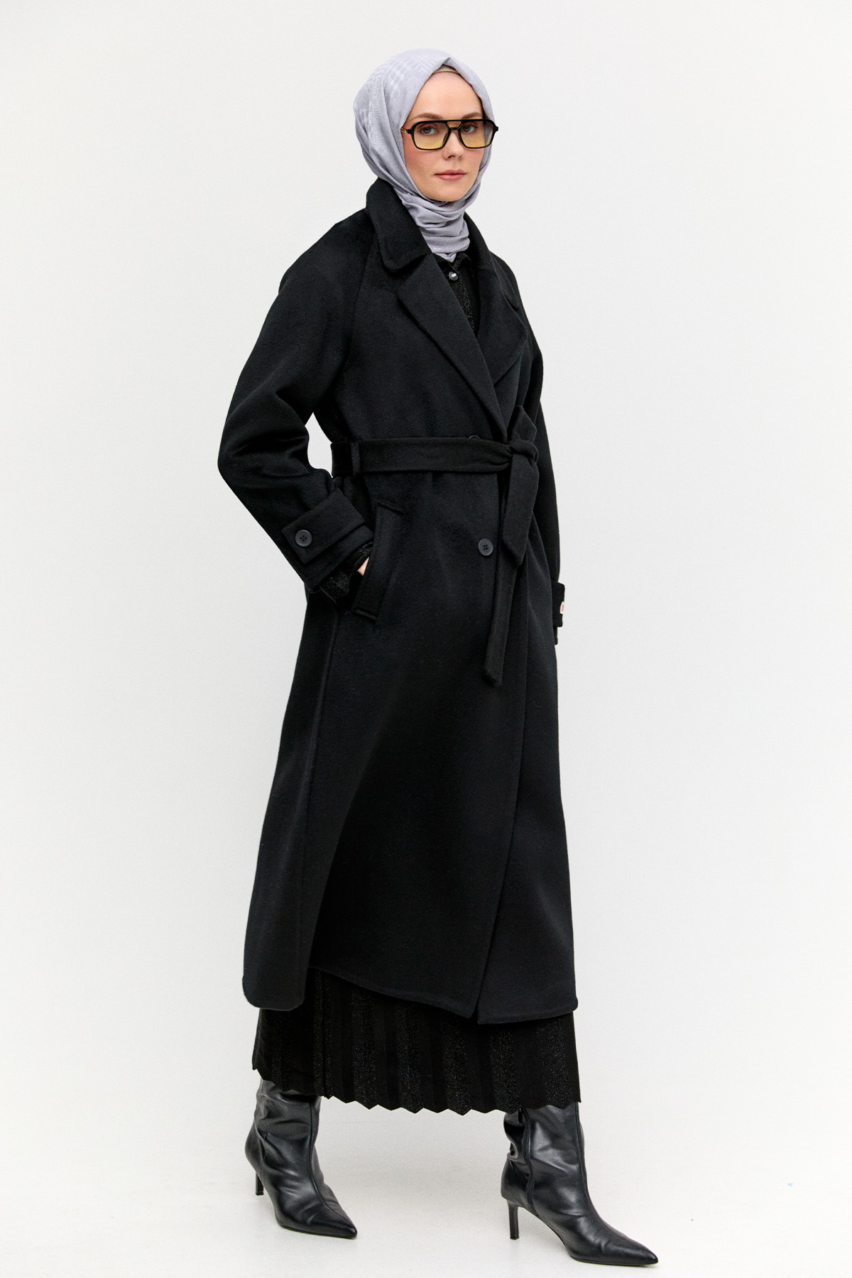 Yün Kruvaze Kaban, Tesettür Giyim