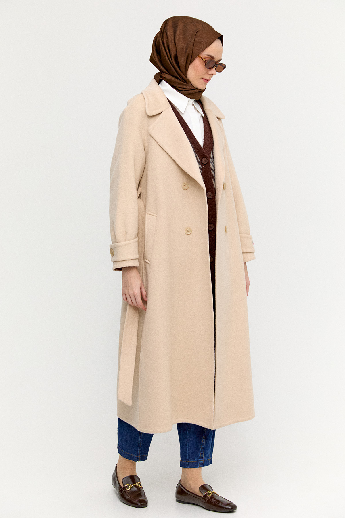 Yün Kruvaze Kaban, Tesettür Giyim