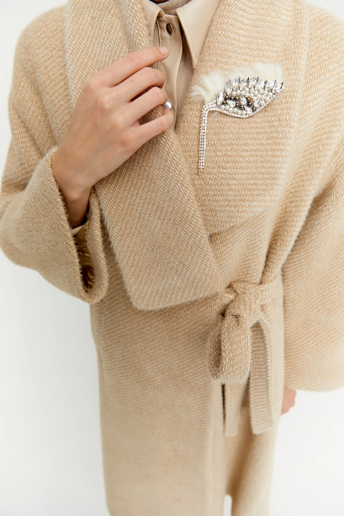 Asimetrik Yaka Oversize Manto, Tesettür Giyim