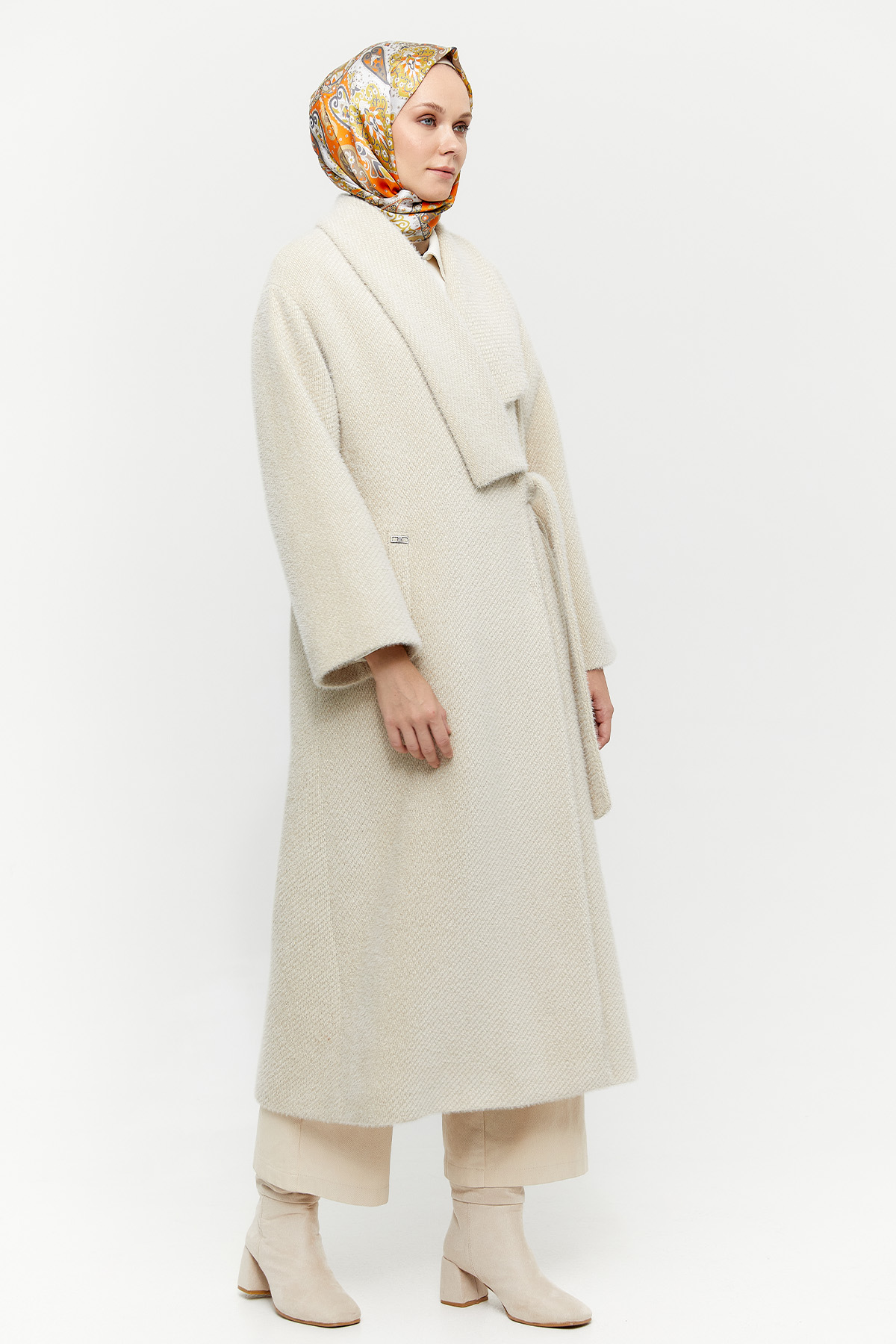 Asimetrik Yaka Oversize Manto