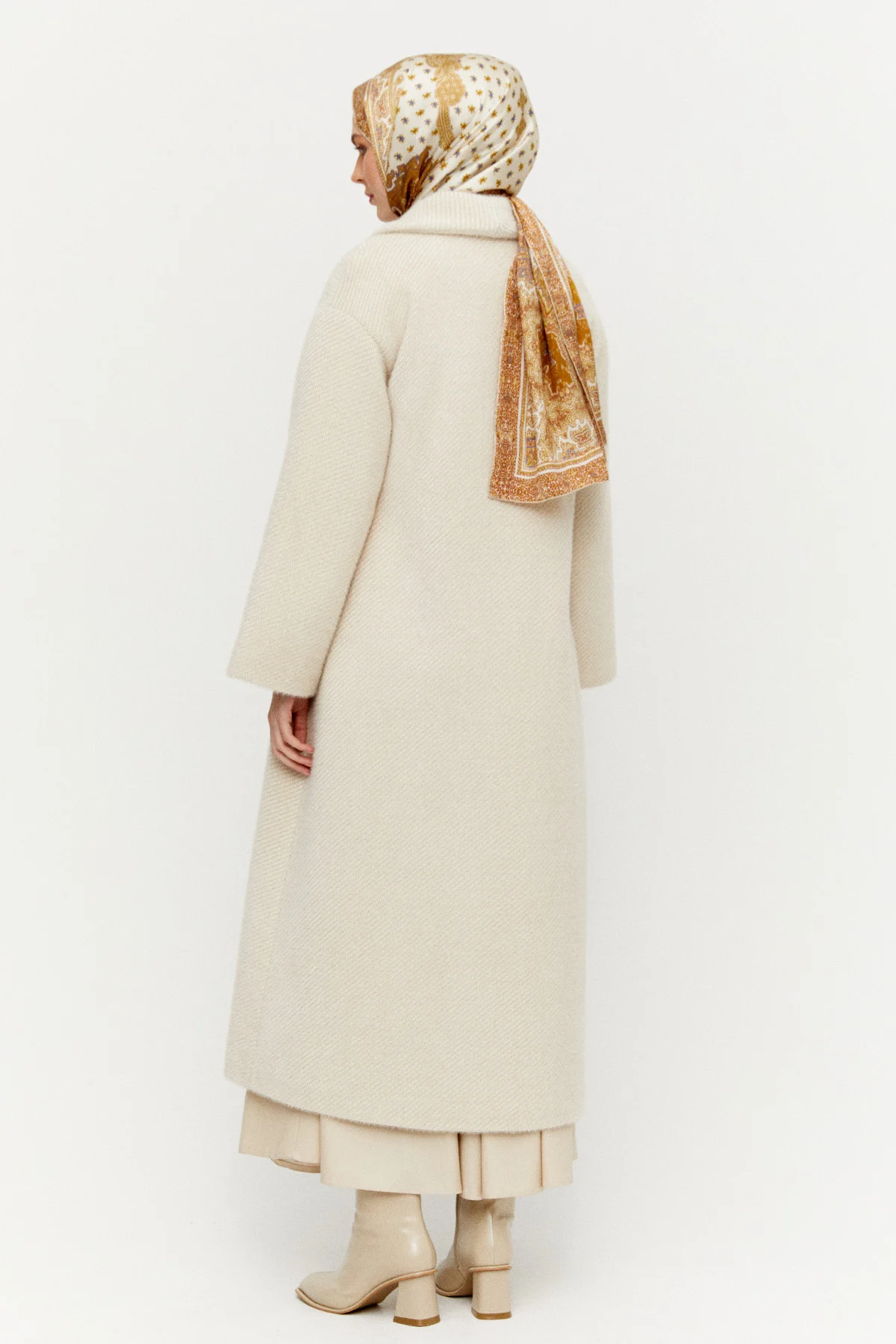 Asimetrik Yaka Oversize Manto, Tesettür Giyim