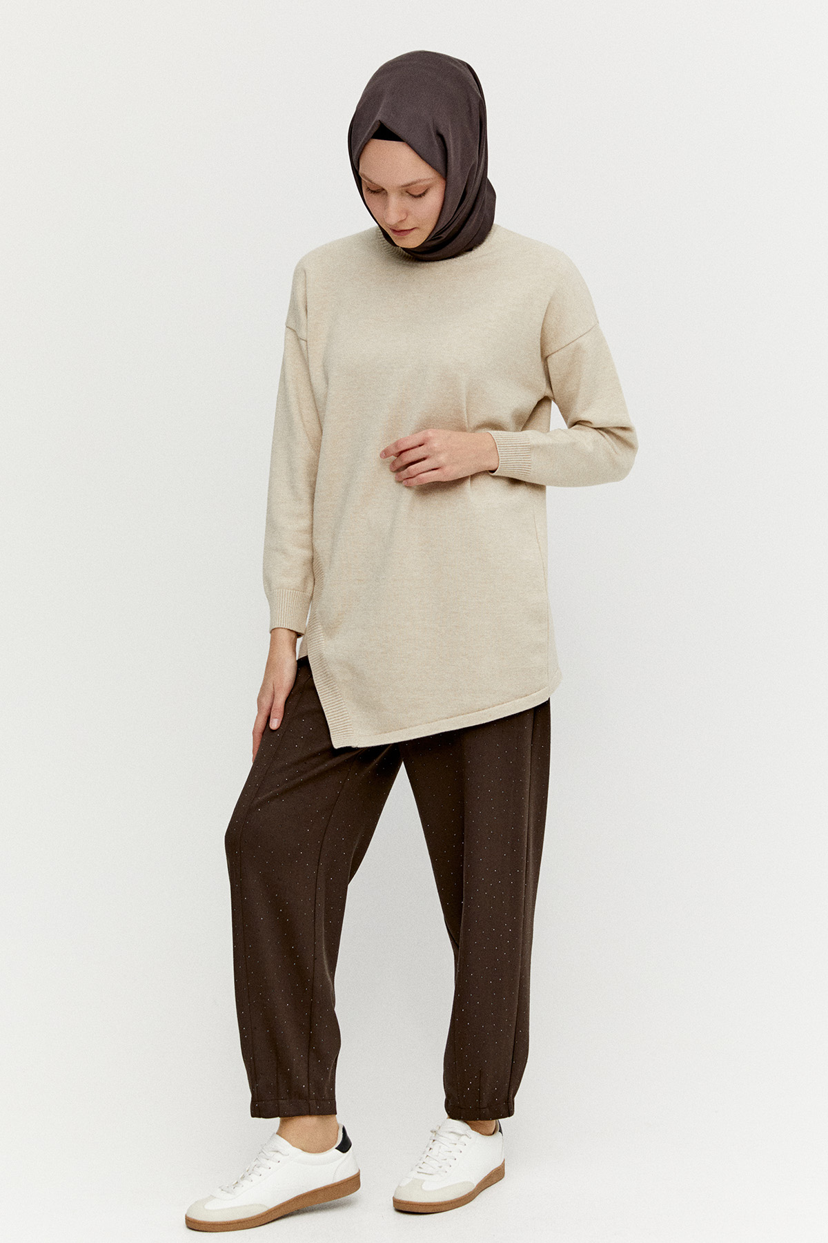 Işıltılı Spor Şık Pantolon