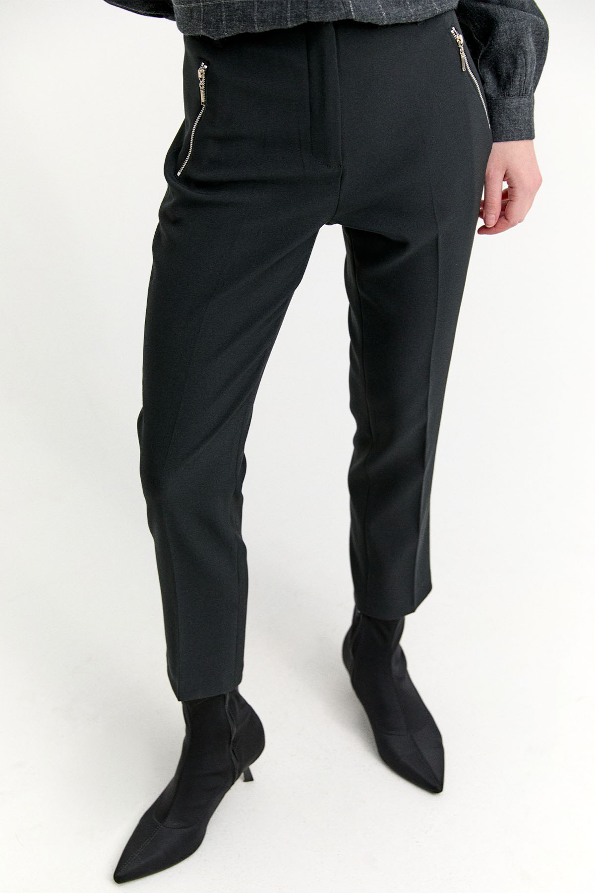 Yüksek Bel Dar Paça Şık Kumaş Pantolon, Tesettür Giyim