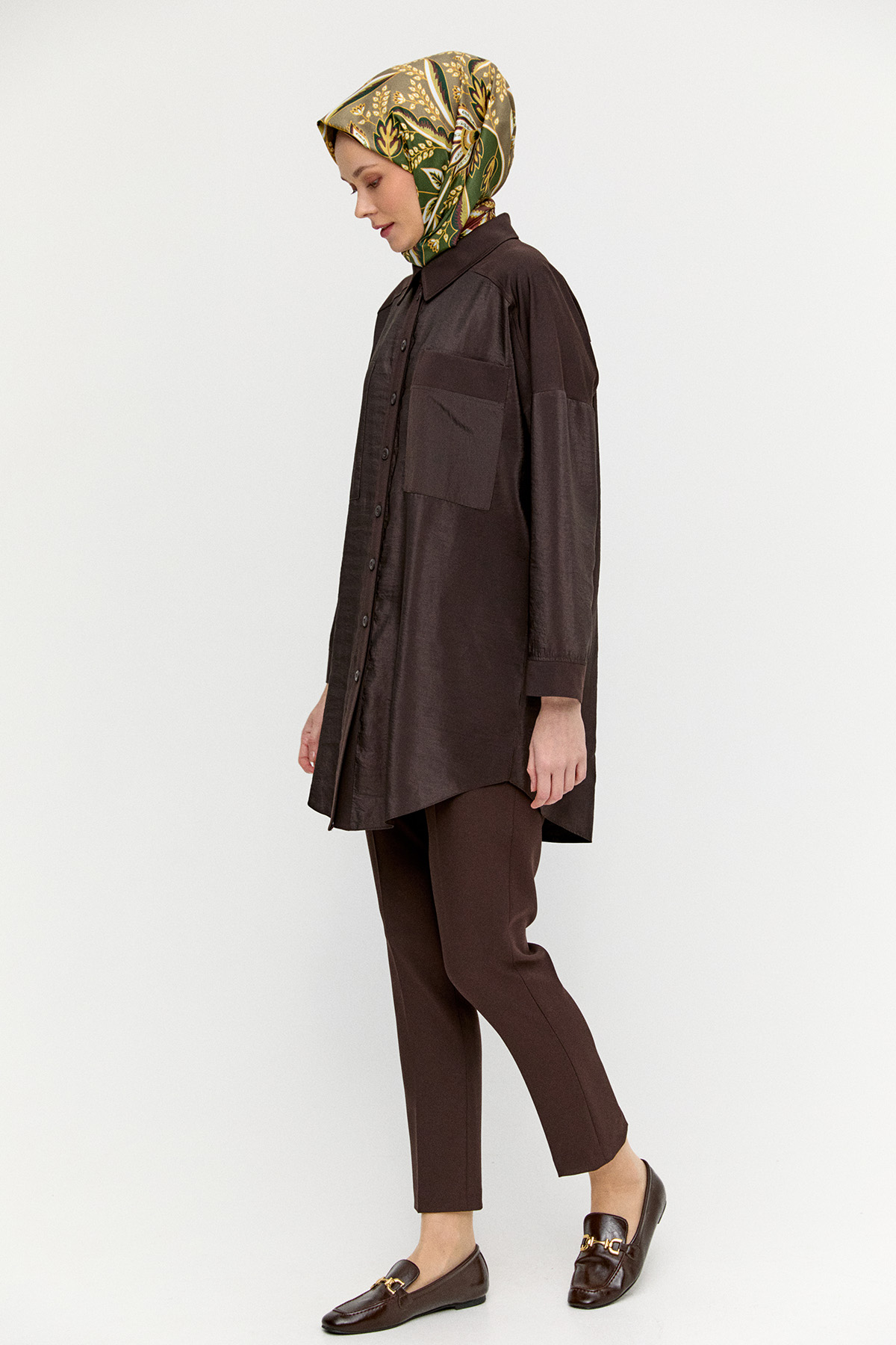 Yüksek Bel Dar Paça Şık Kumaş Pantolon, Tesettür Giyim