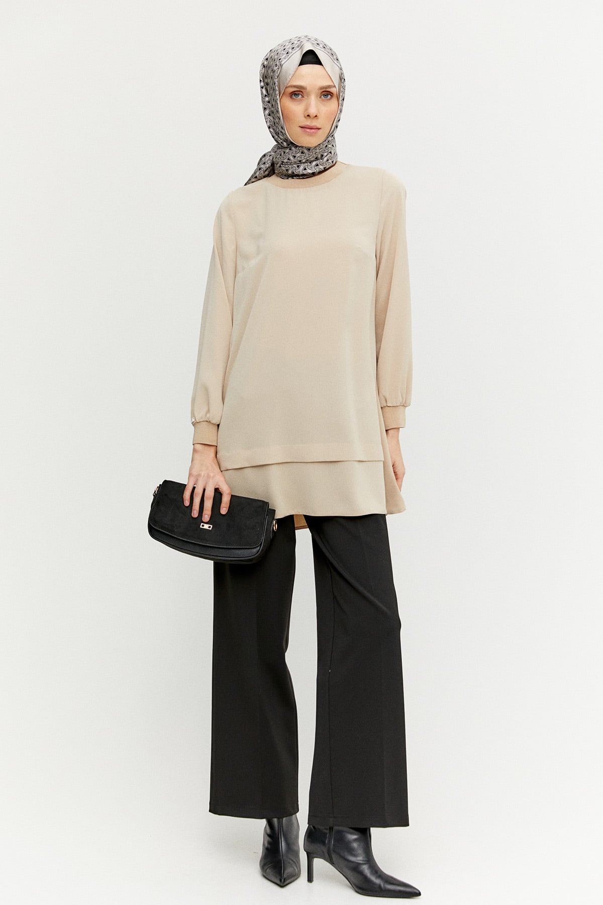 Korsajlı Geniş Paça Pantolon