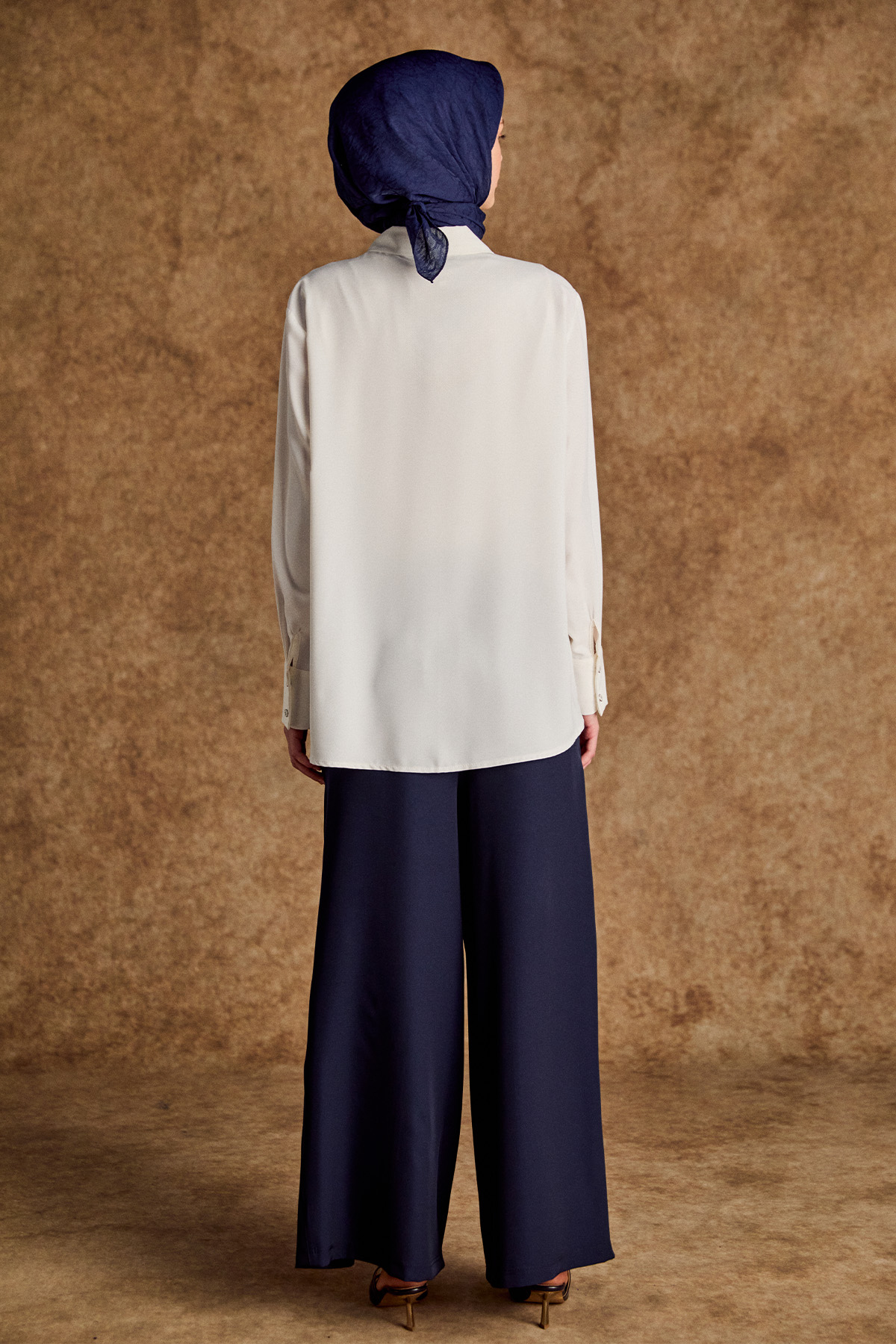 Geniş Paça Robalı Krep Pantolon