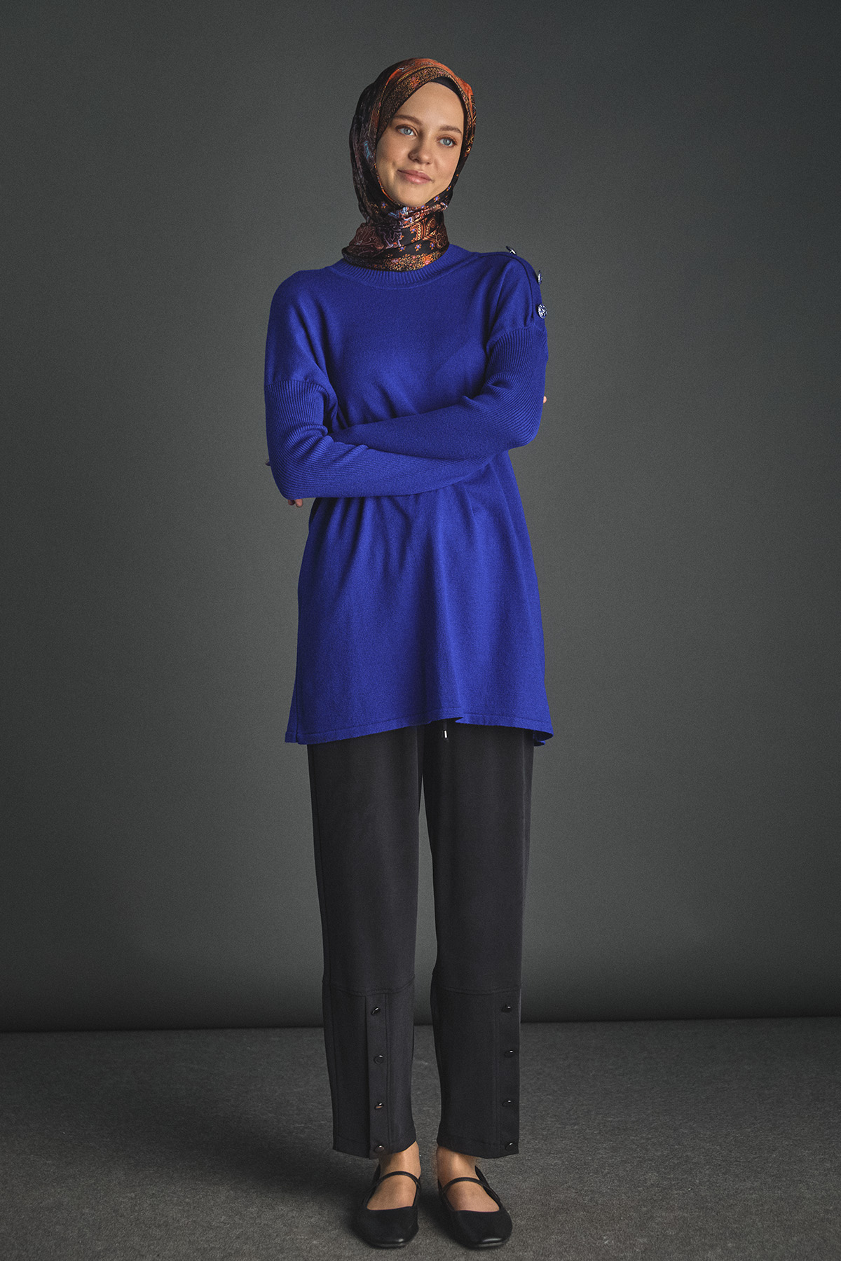 Süs Düğmeli Spor Pantolon