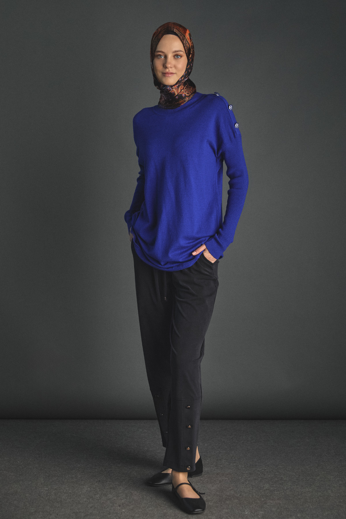 Süs Düğmeli Spor Pantolon