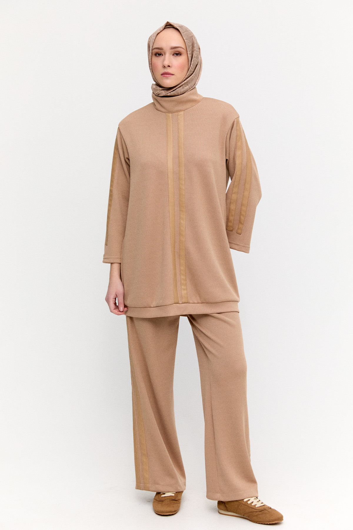 Şerit Detaylı Örme Pantolon, Tesettür Giyim