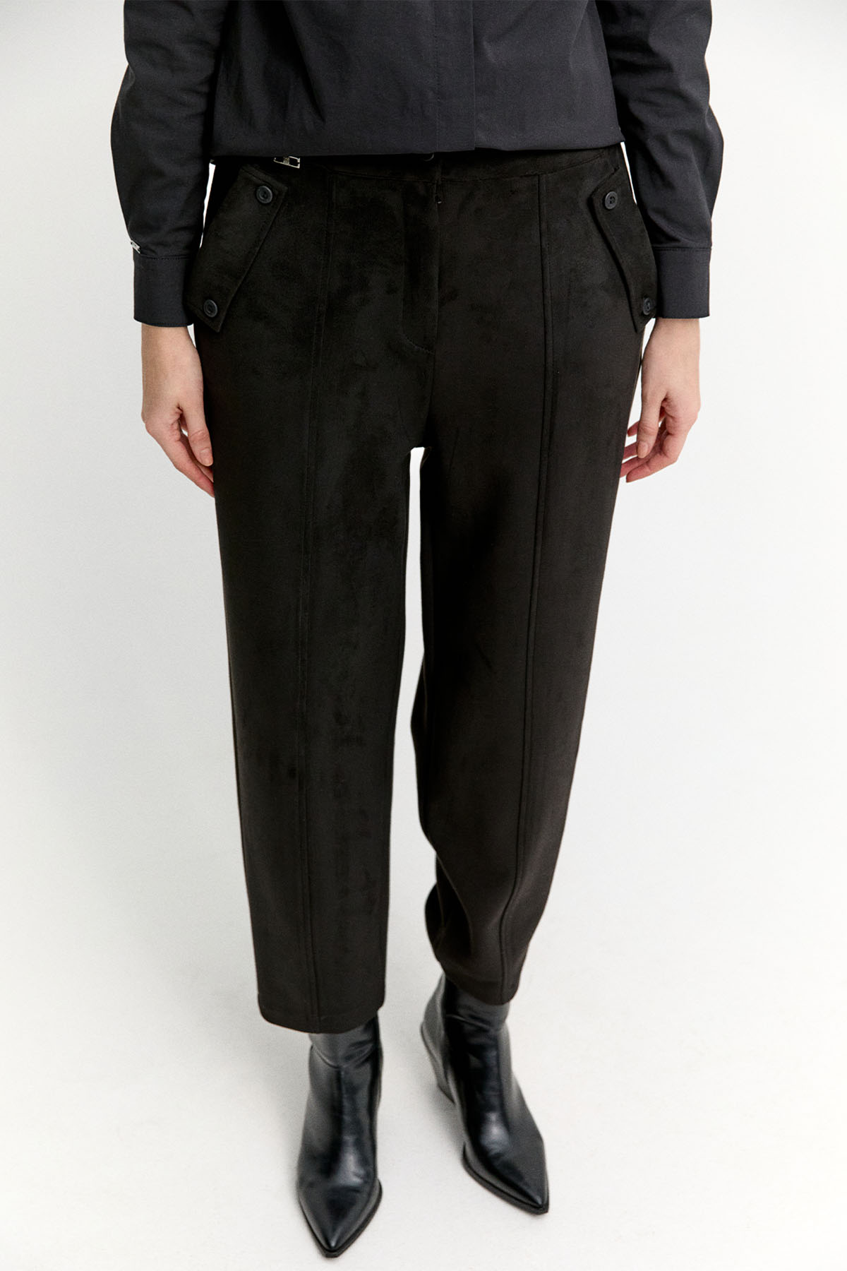 Nervürlü Şalvar Kesim Süet Pantolon, Tesettür Giyim