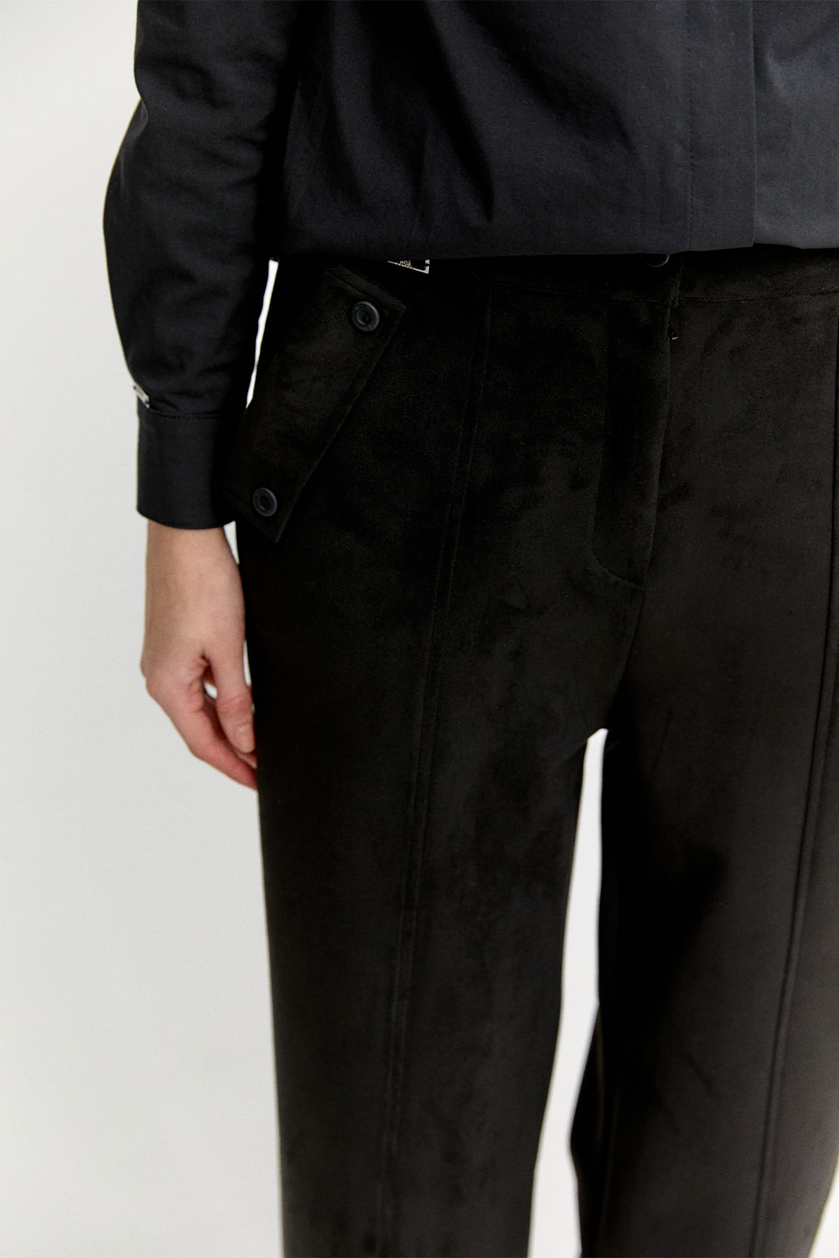 Nervürlü Şalvar Kesim Süet Pantolon, Tesettür Giyim