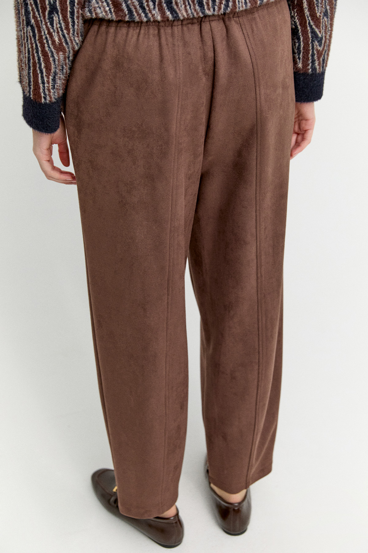 Nervürlü Şalvar Kesim Süet Pantolon, Tesettür Giyim