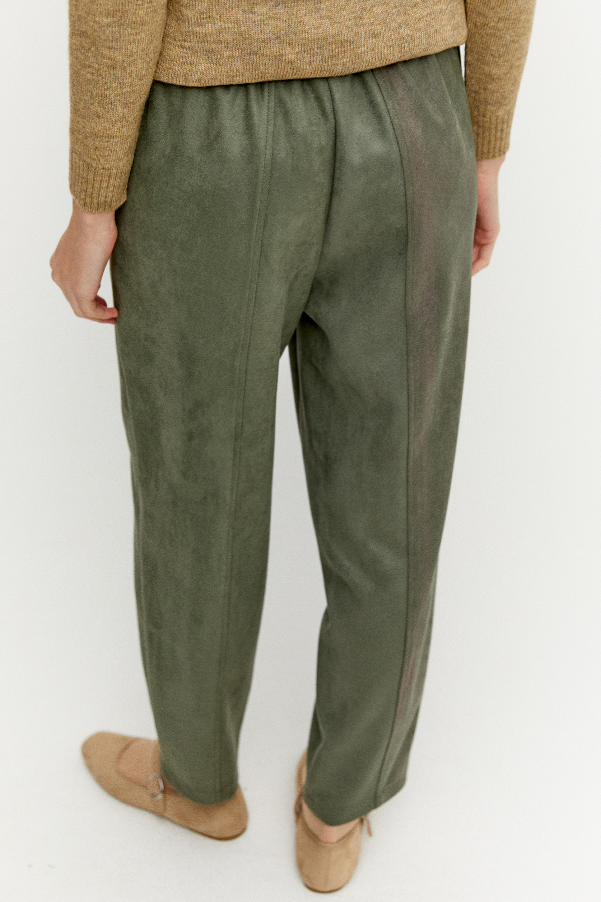 Nervürlü Şalvar Kesim Süet Pantolon, Tesettür Giyim