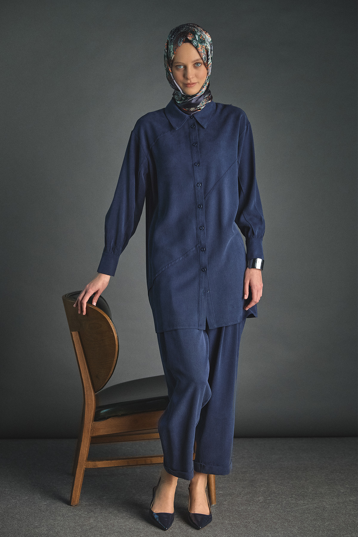 Pilikaşe Detaylı Lyocell Pantolon