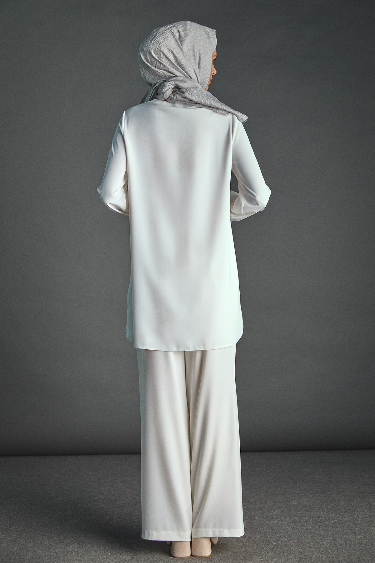 Yüksek Bel Düz Kesim Kumaş Pantolon