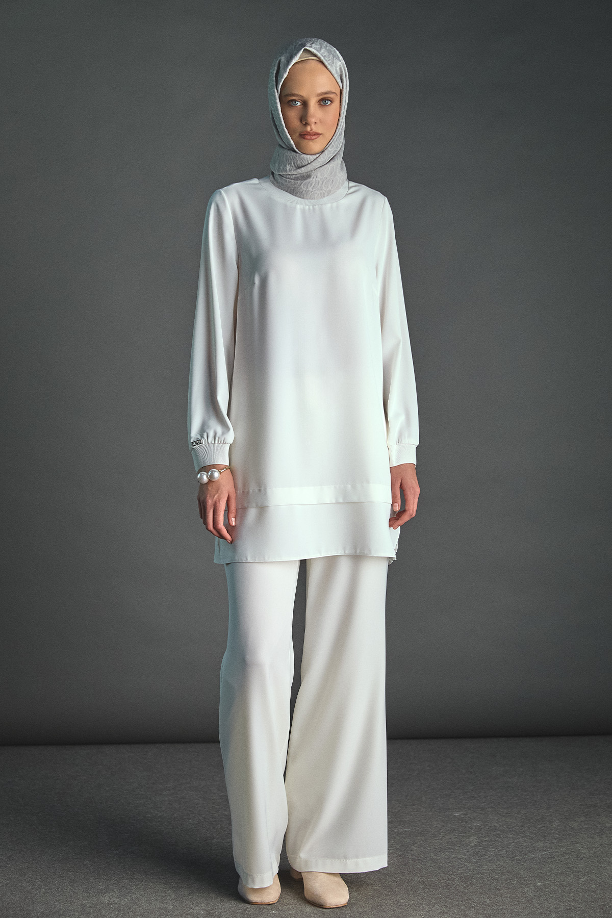 Yüksek Bel Düz Kesim Kumaş Pantolon