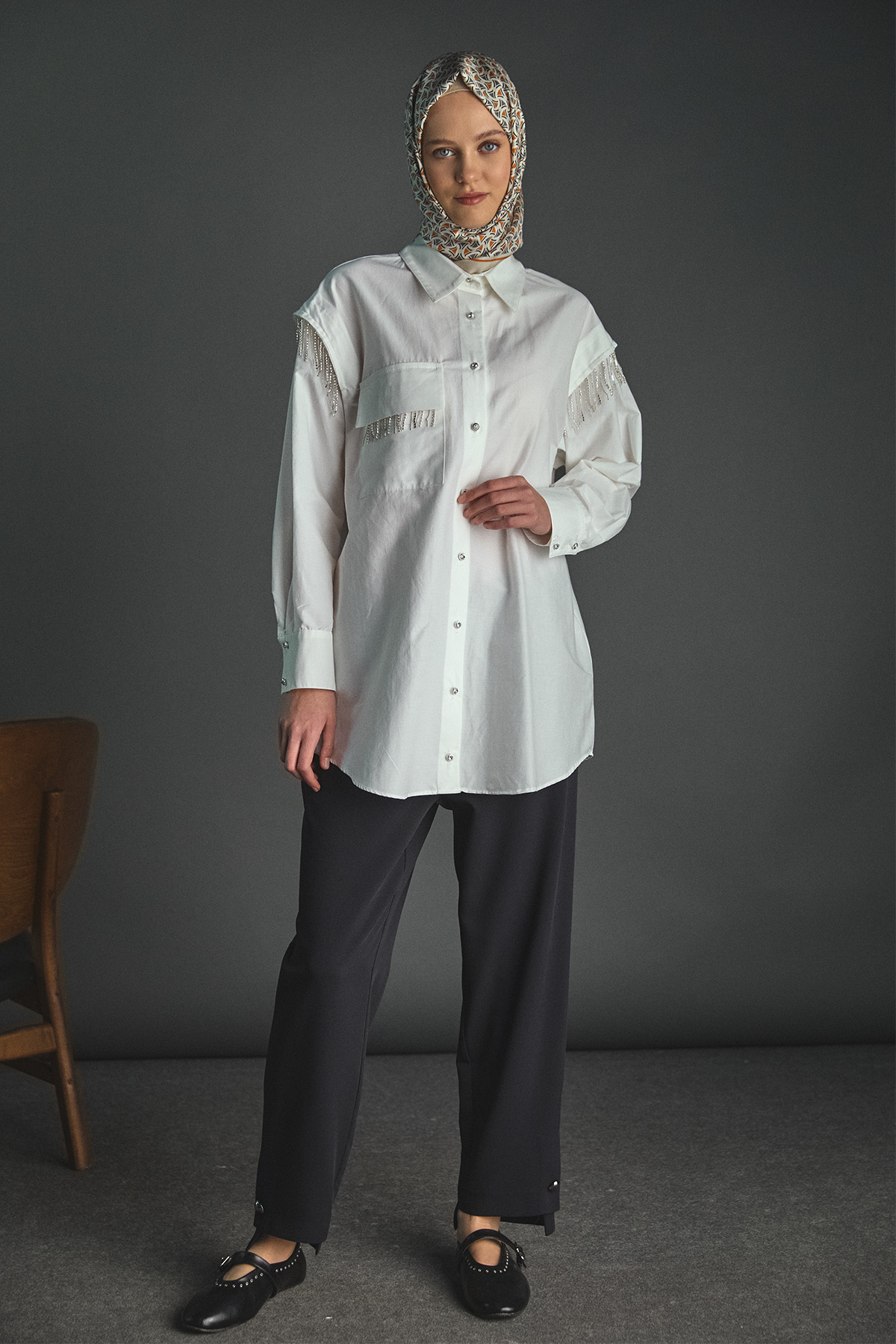 Düğme Detaylı Havuç Pantolon