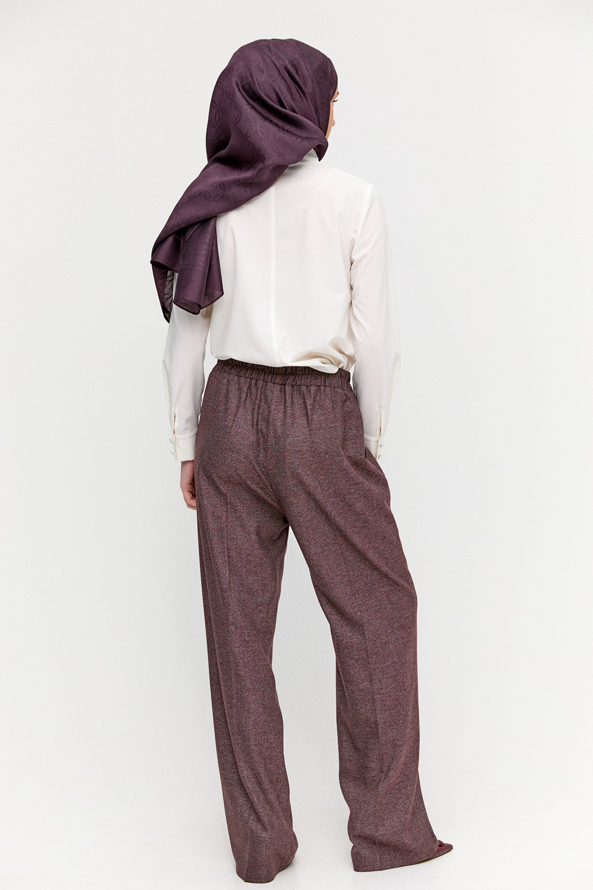 Beli Lastikli Boru Paça Pantolon, Tesettür Giyim