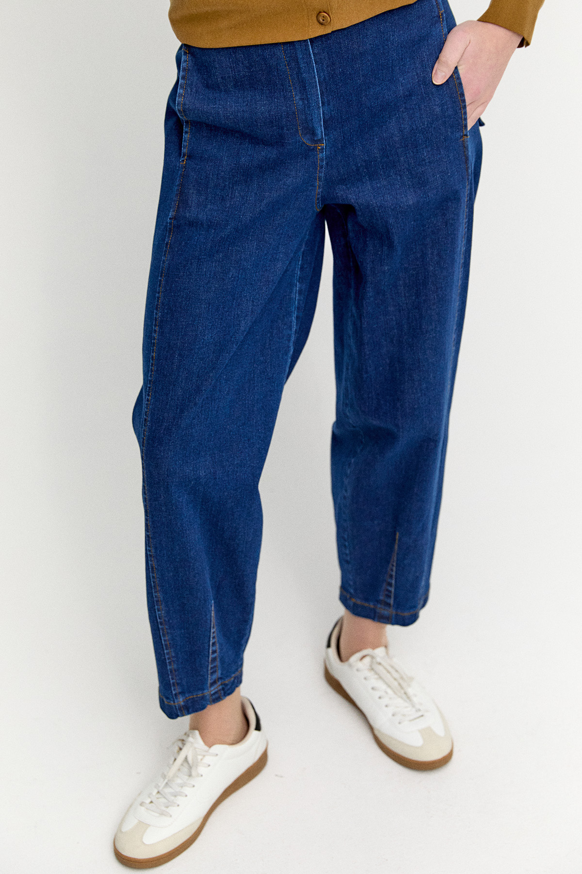 Yüksek Bel Barrel Fit Pantolon, Tesettür Giyim