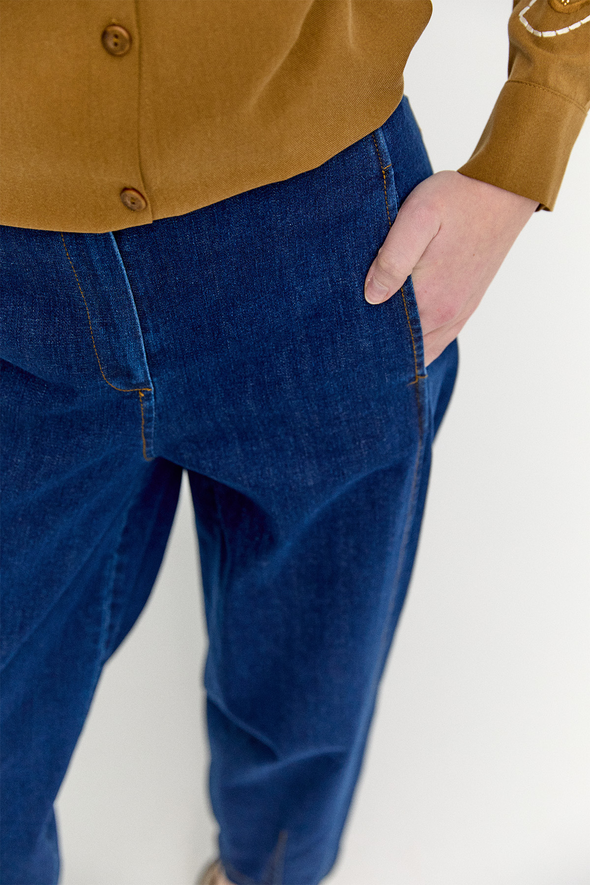 Yüksek Bel Barrel Fit Pantolon, Tesettür Giyim