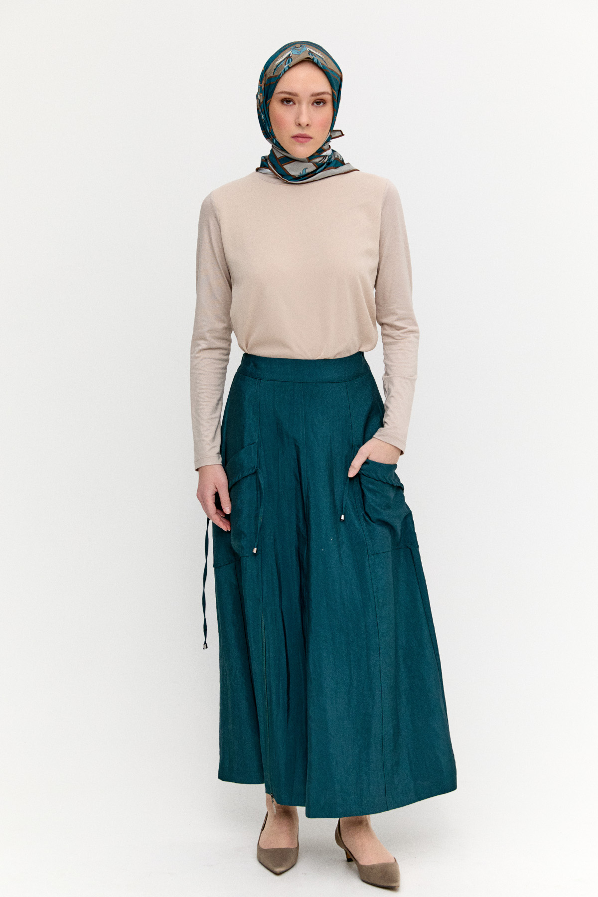 Şifon Detaylı Penye Bluz, Tesettür Giyim