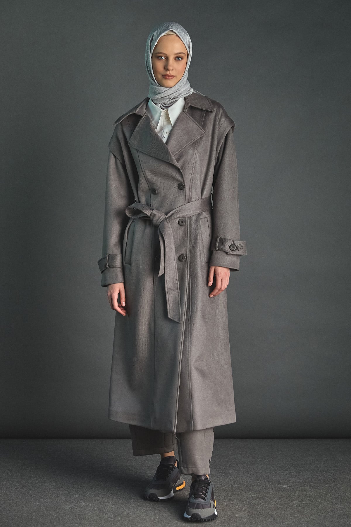 Kruvaze Pardesü, Tesettür Giyim