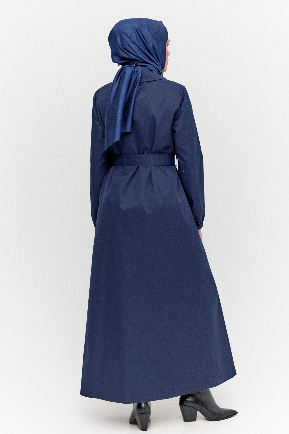 Astarı Desenli Dokuma Pardesü, Tesettür Giyim