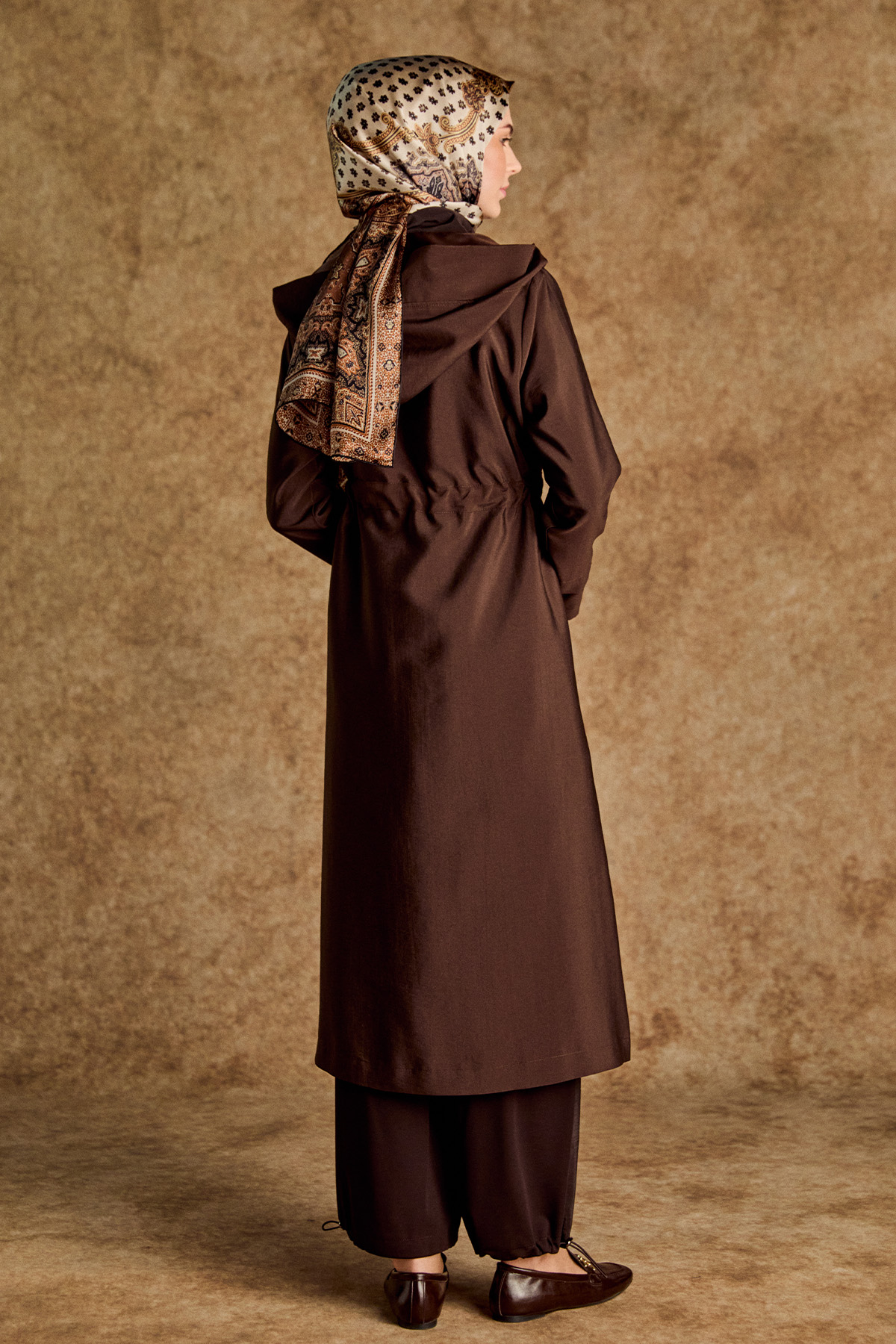 Kapüşonlu Kuşaklı Cepli Pardösü