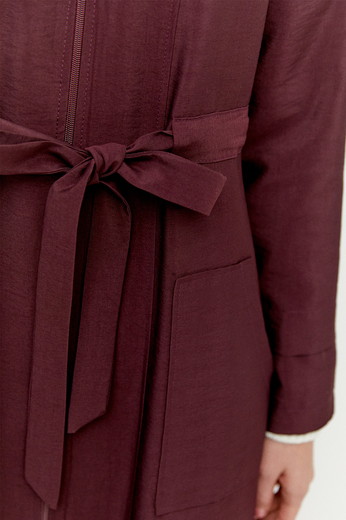Kapüşonlu Kuşaklı Cepli Pardösü
