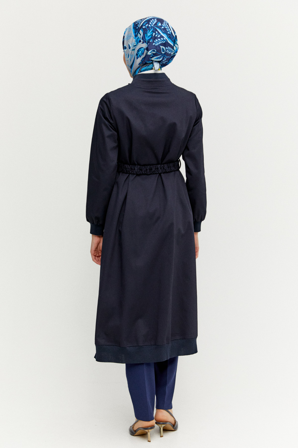 Ribanalı Kruvaze Fermuarlı Pardesü