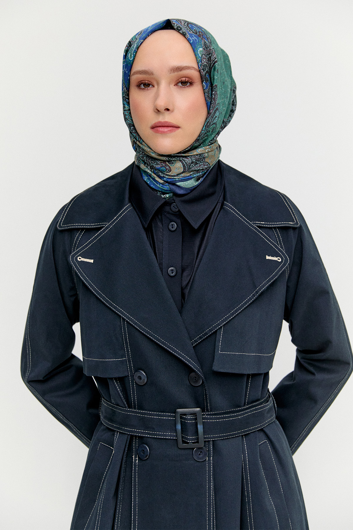 Katmanlı Pamuk Pardesü, Tesettür Giyim