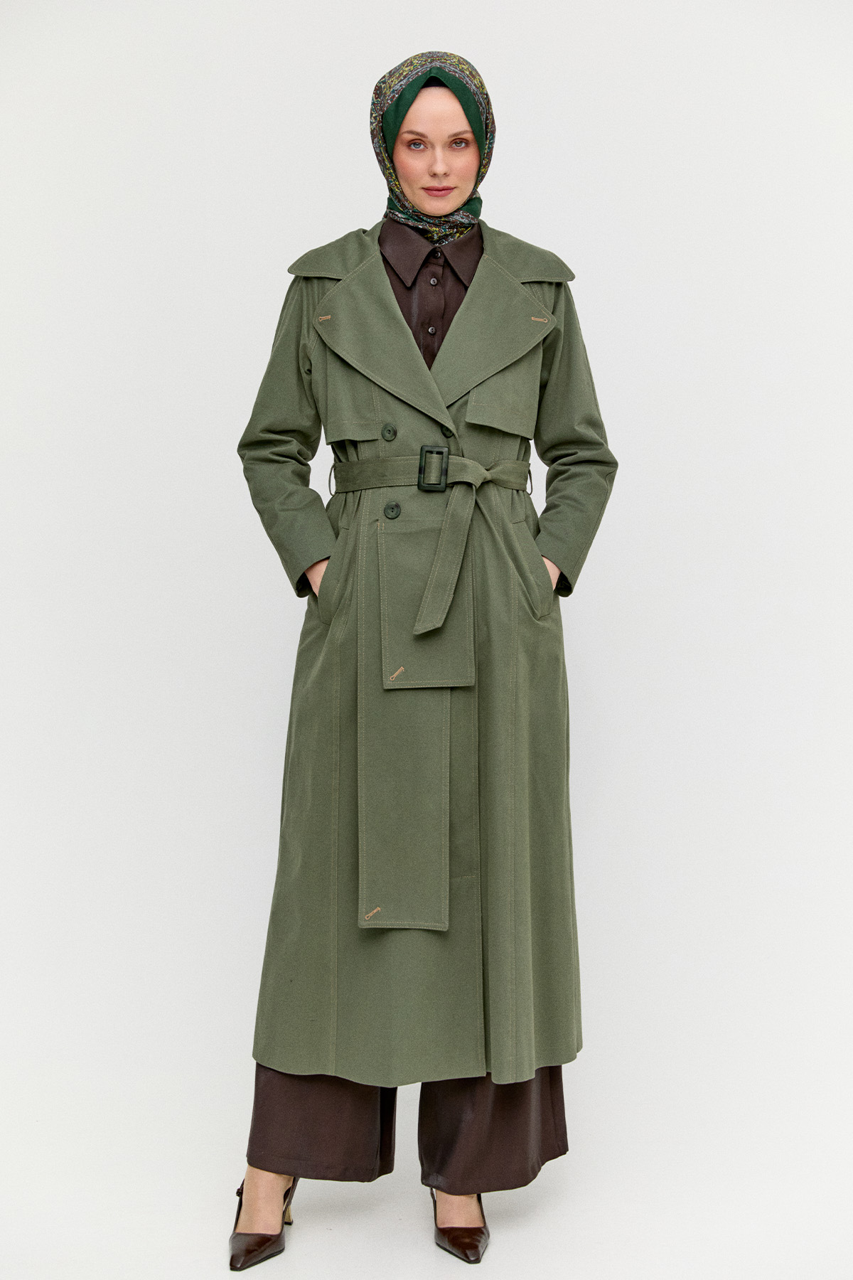 Katmanlı Pamuk Pardesü, Tesettür Giyim